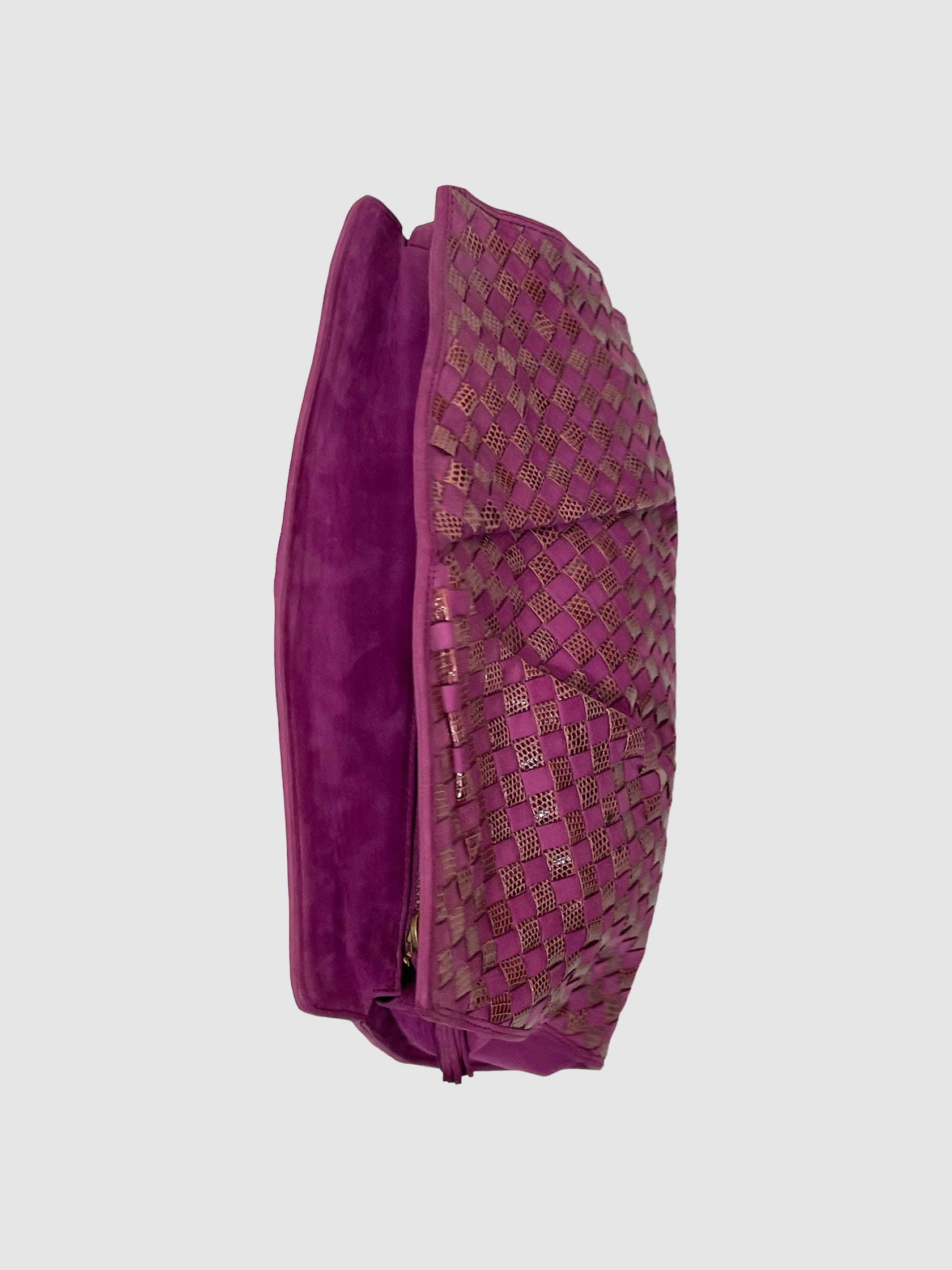 Intrecciato Woven Leather Clutch