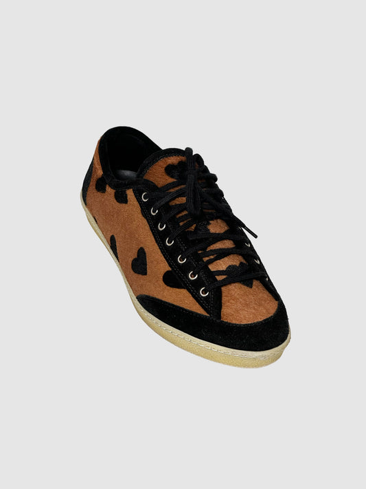 Burberry Ponyhair Printed Sneakers - Size 40