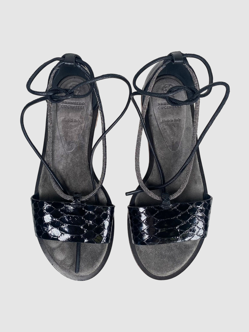 Leather Lace-Up Sandals - Size 37