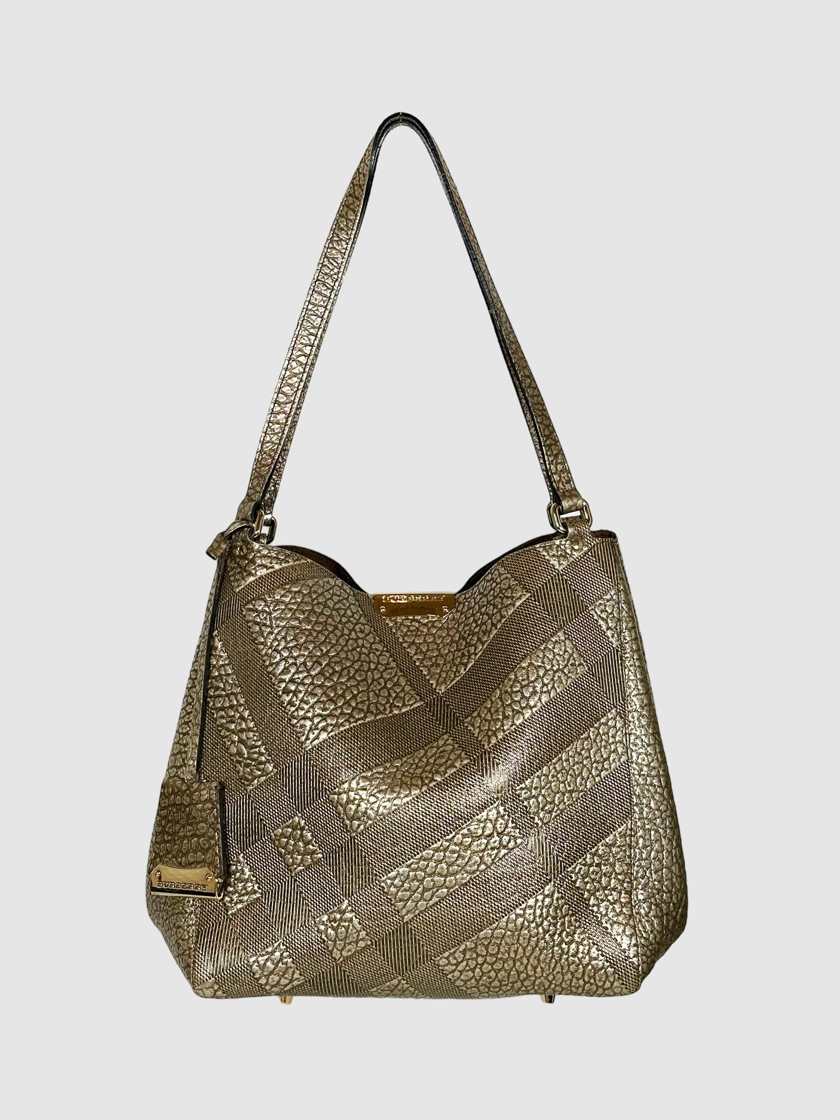 Burberry Canterbury Metallic Check-Embossed Tote
