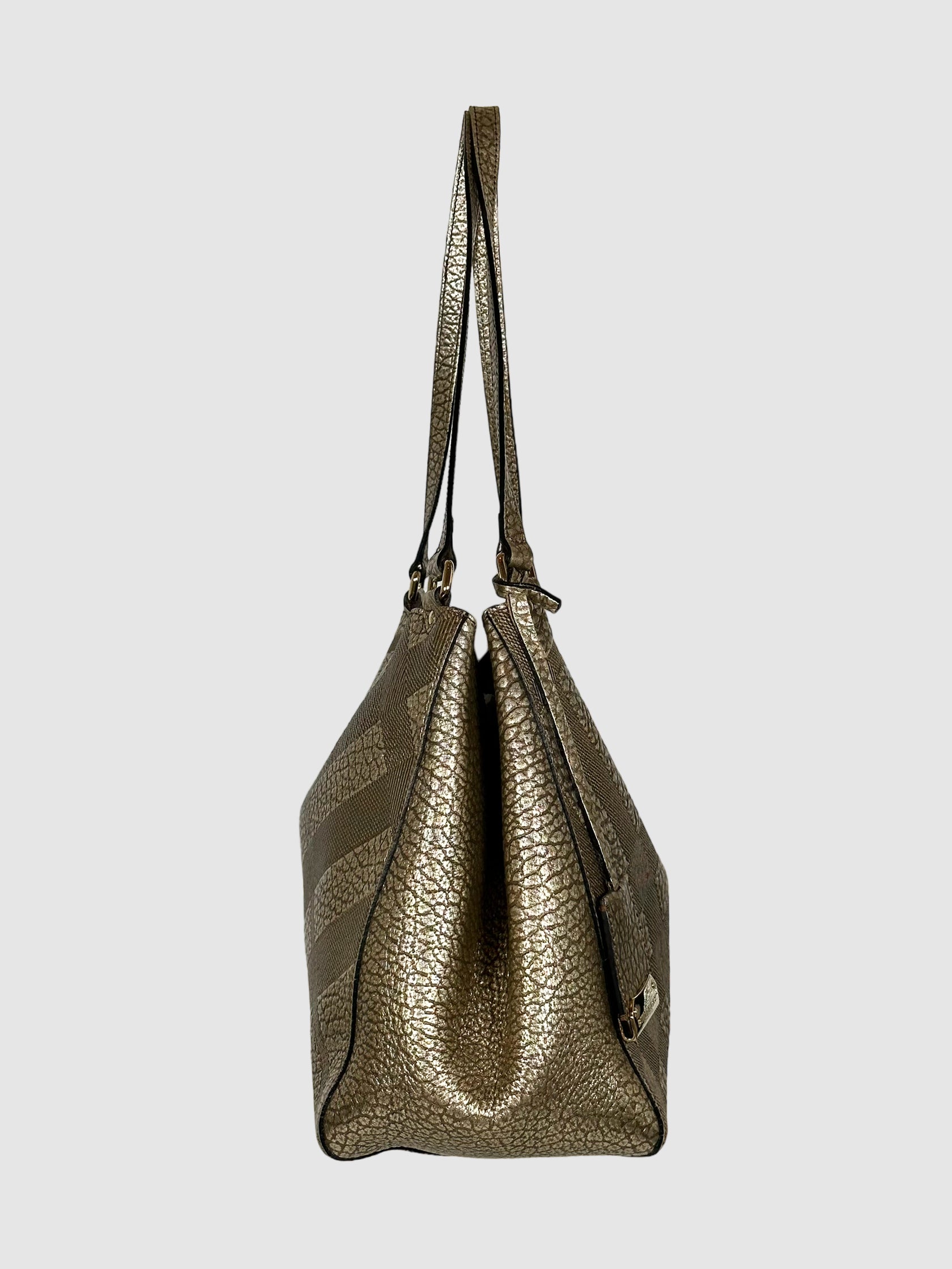 Burberry Canterbury Metallic Check-Embossed Tote