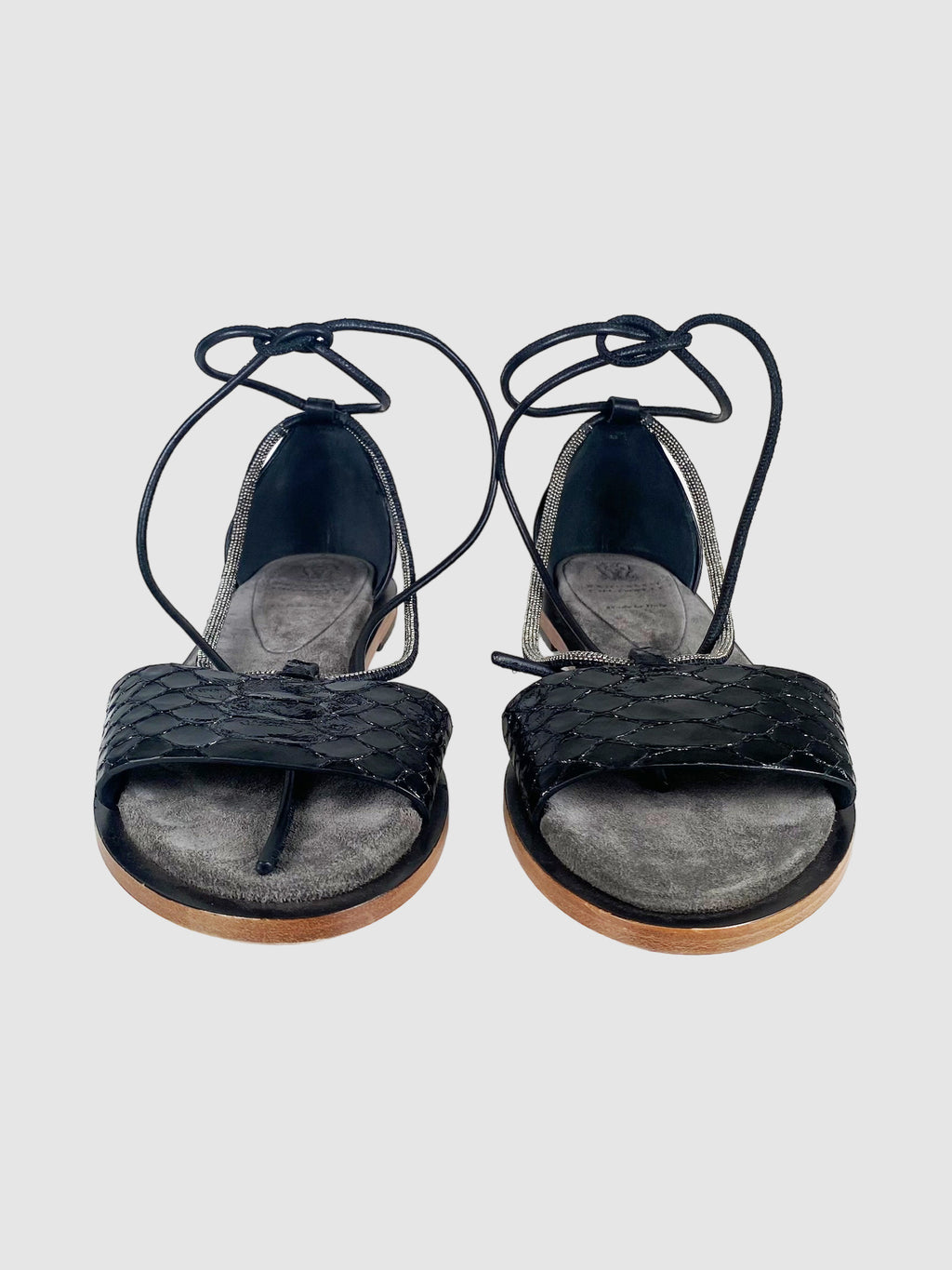 Leather Lace-Up Sandals - Size 37