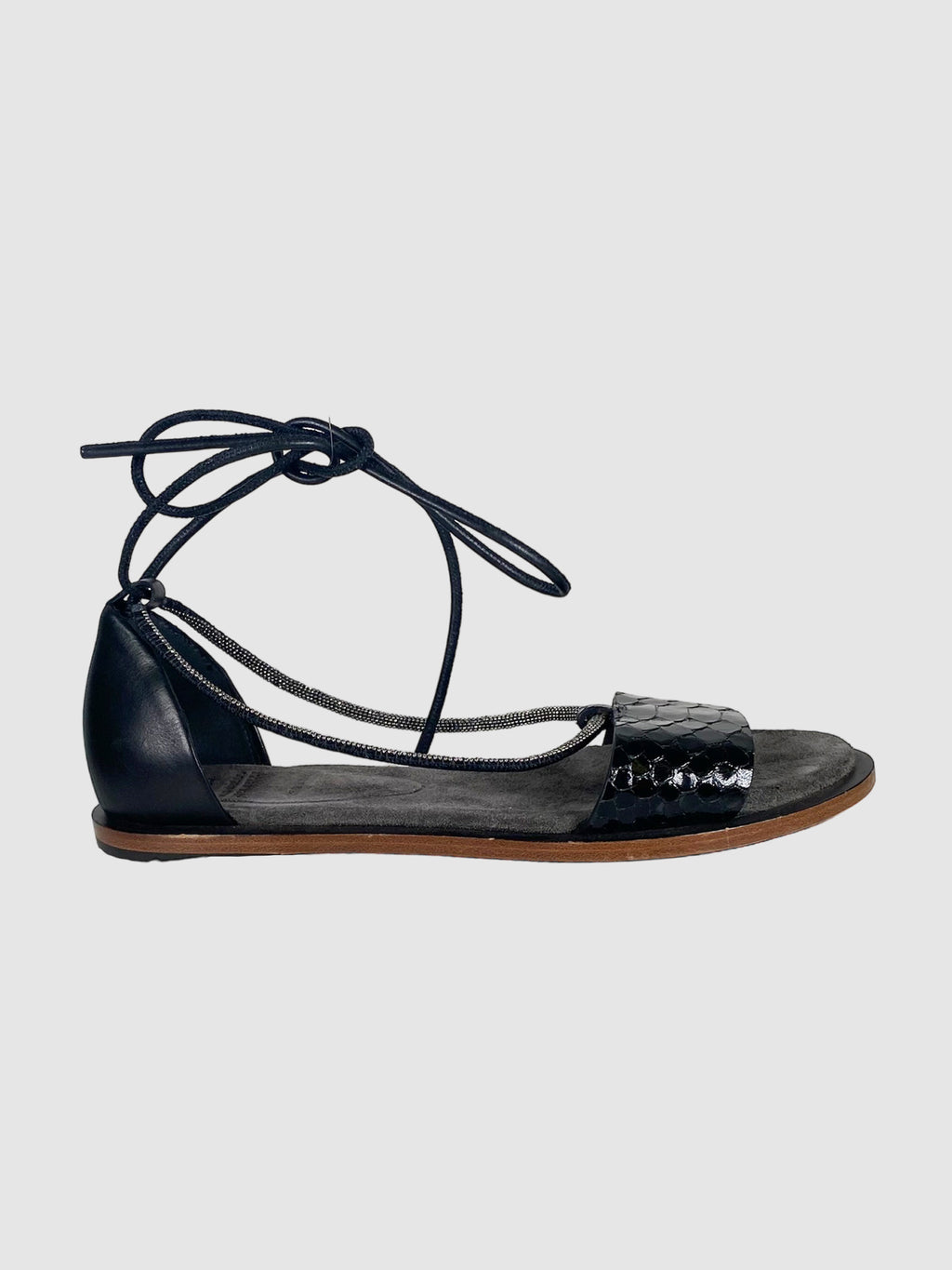 Leather Lace-Up Sandals - Size 37