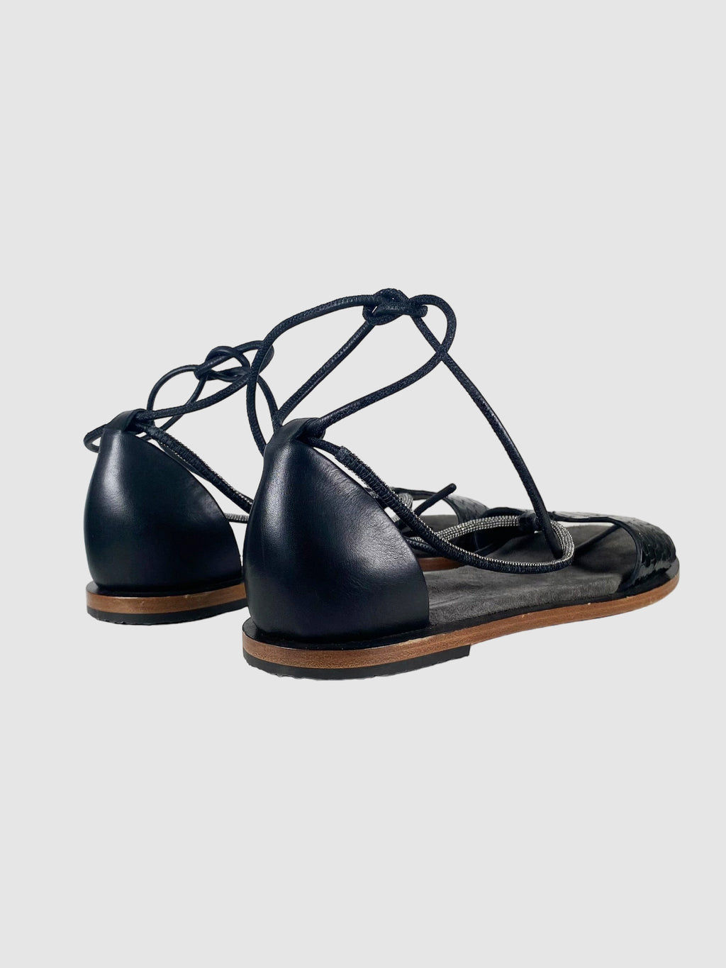 Leather Lace-Up Sandals - Size 37