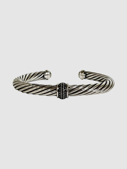 David Yurman Cable Classic Black Diamond Bracelet Consignment Secondhand Designer Luxury Resale Toronto Trendy