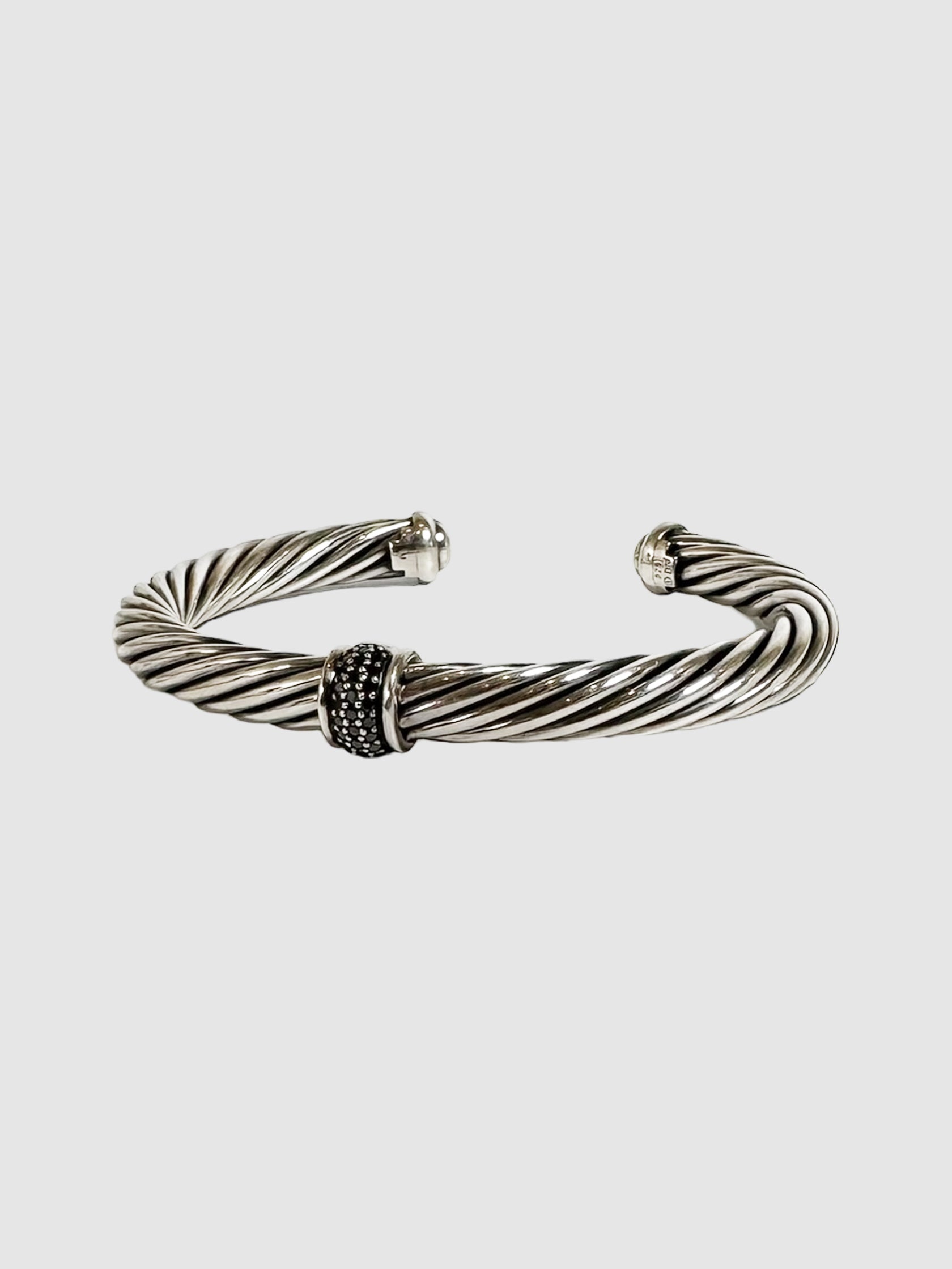 David Yurman Cable Classic Black Diamond Bracelet Consignment Secondhand Designer Luxury Resale Toronto Trendy