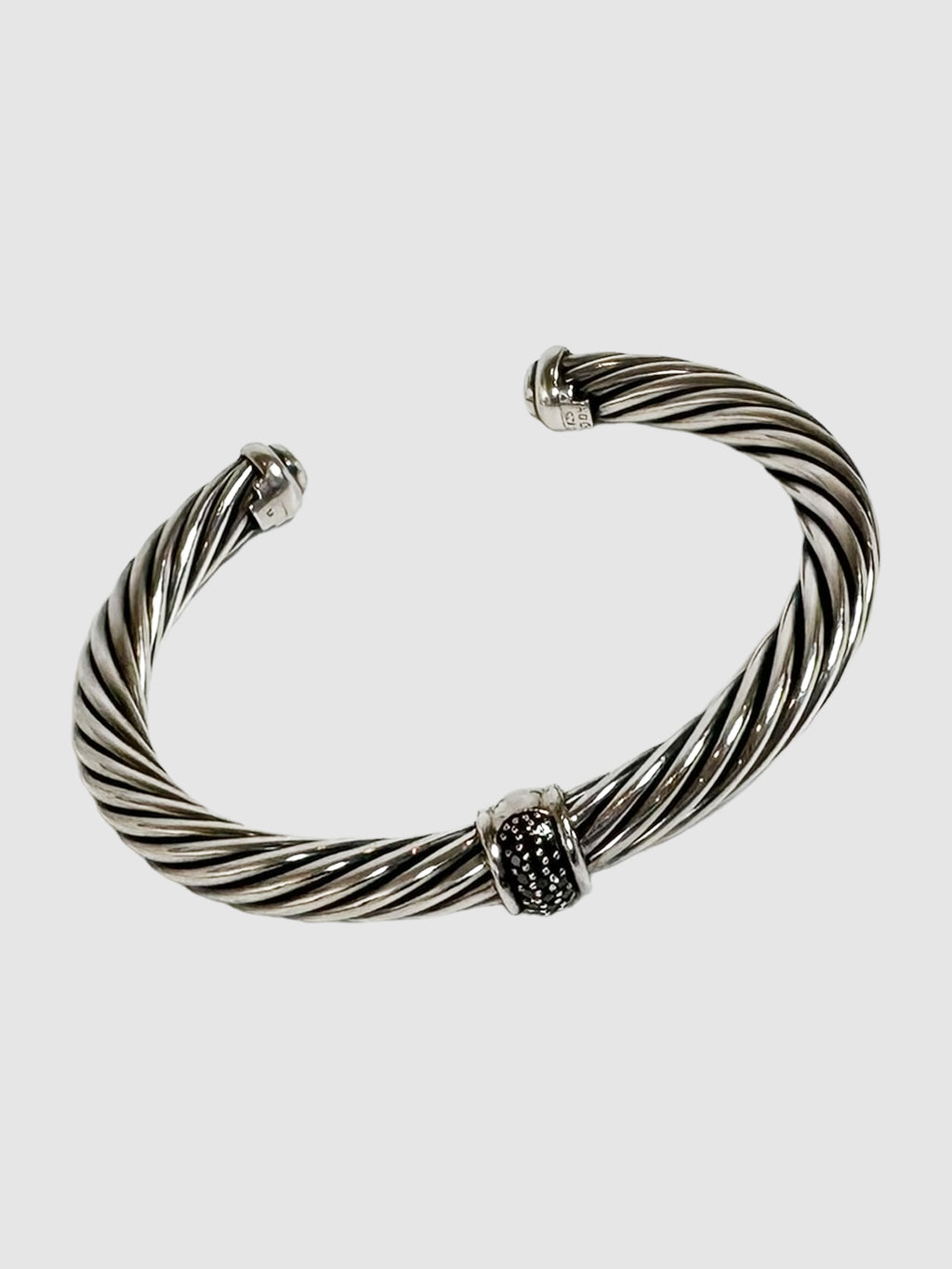 David Yurman Cable Classic Black Diamond Bracelet Consignment Secondhand Designer Luxury Resale Toronto Trendy