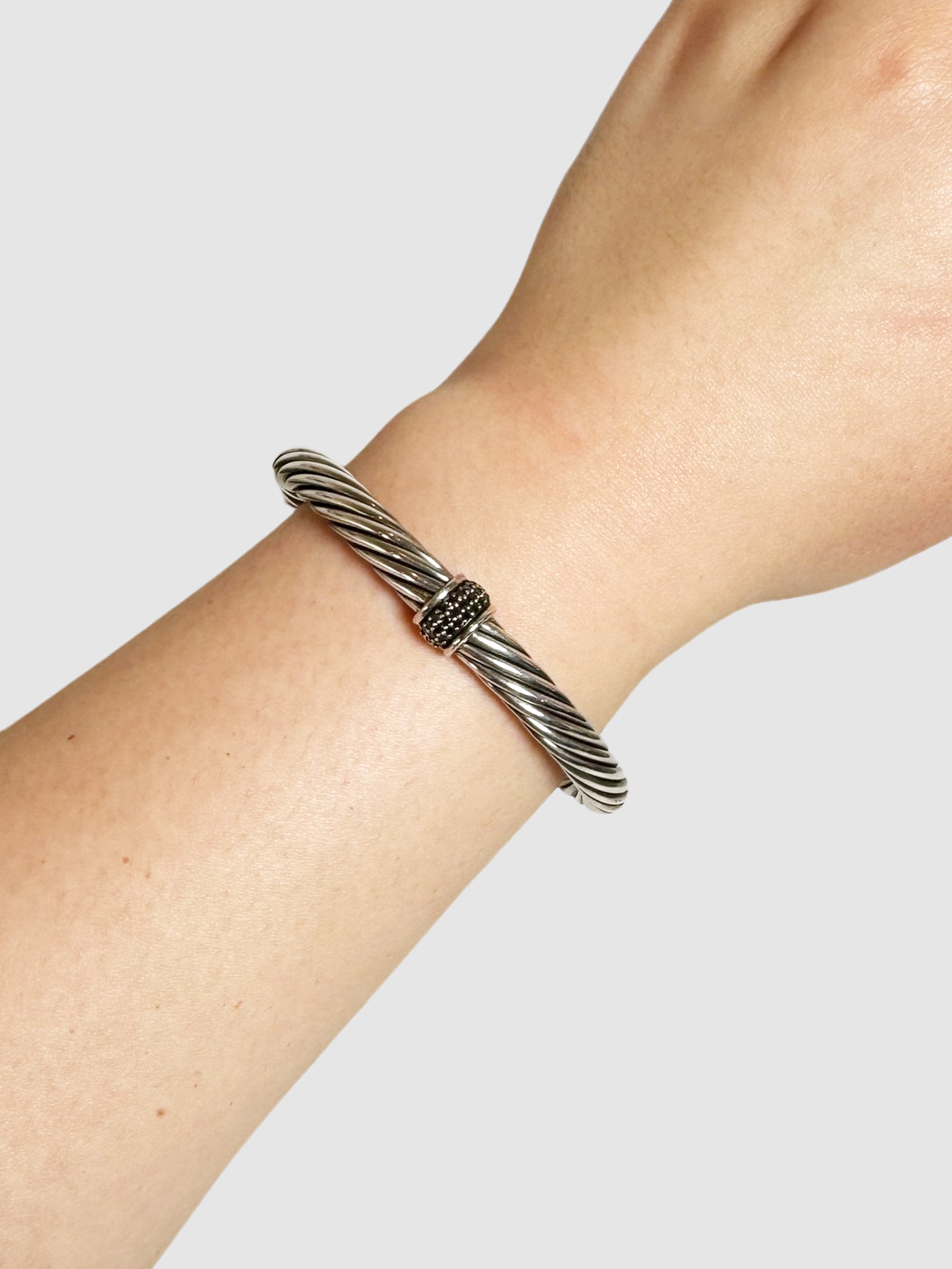 David Yurman Cable Classic Black Diamond Bracelet Consignment Secondhand Designer Luxury Resale Toronto Trendy