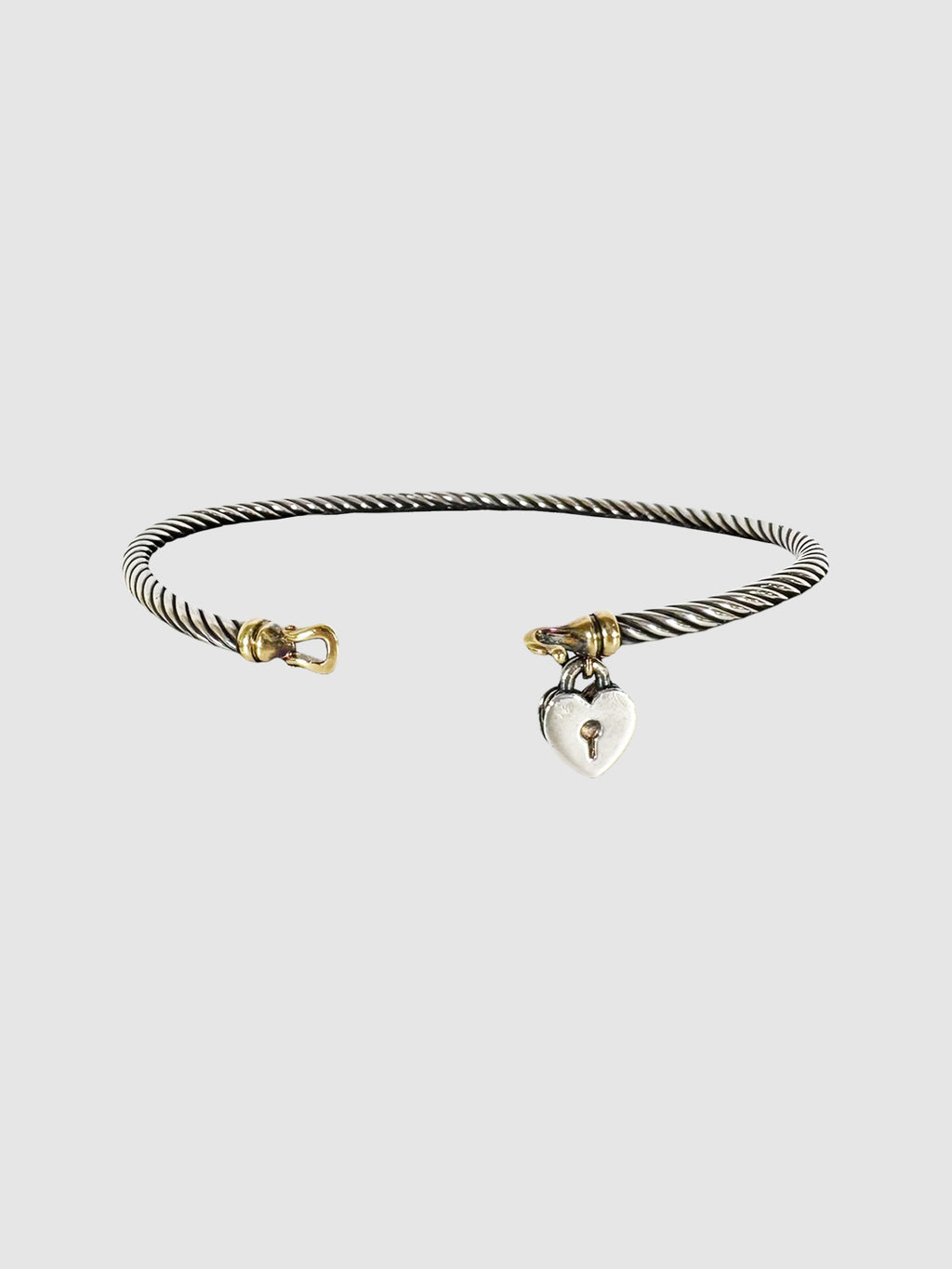 Two-Tone Heart Lock Bracelet