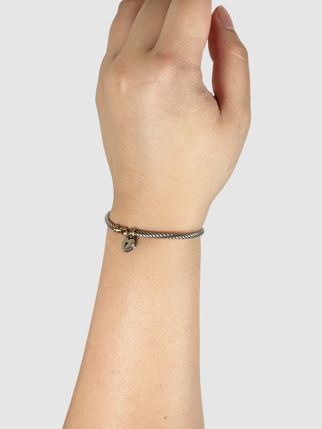 Two-Tone Heart Lock Bracelet
