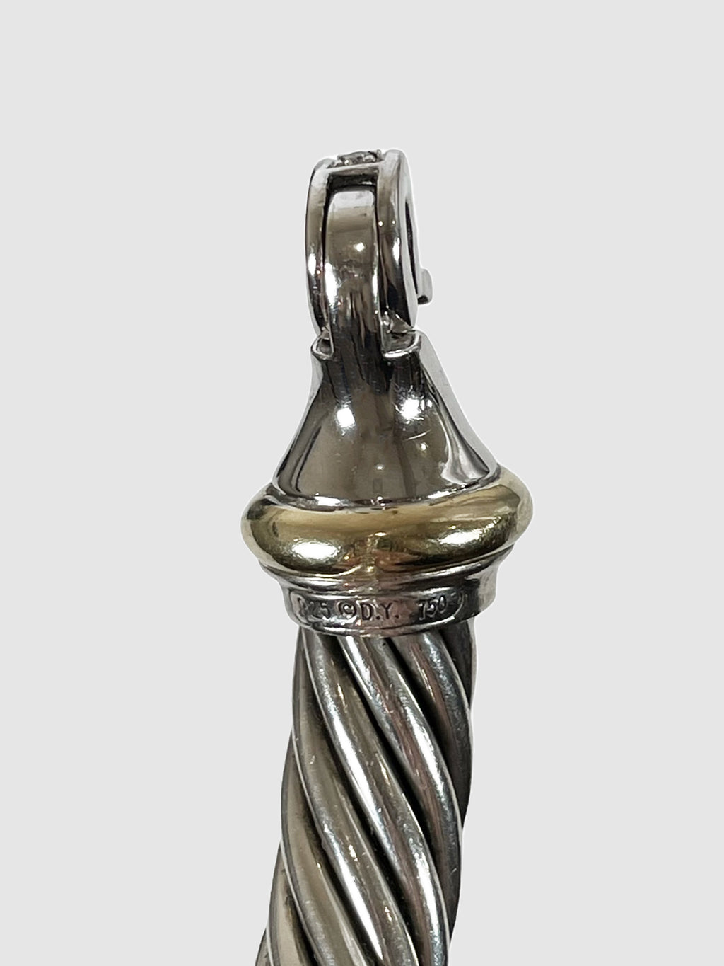 Rhodo Cable Diamond Buckle Bracelet