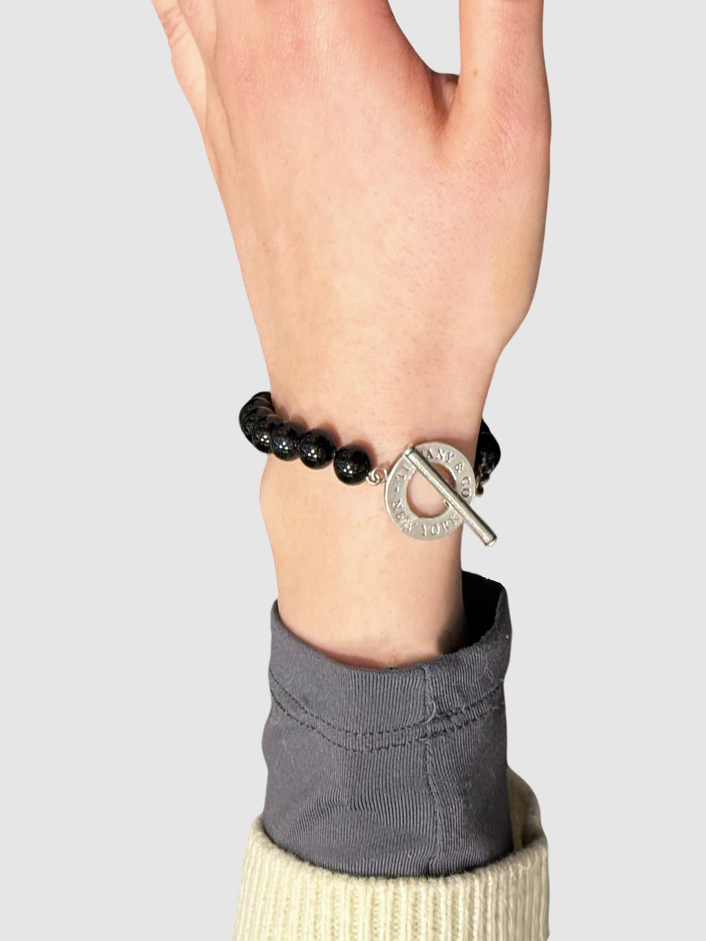 Onyx Bead Toggle Bracelet