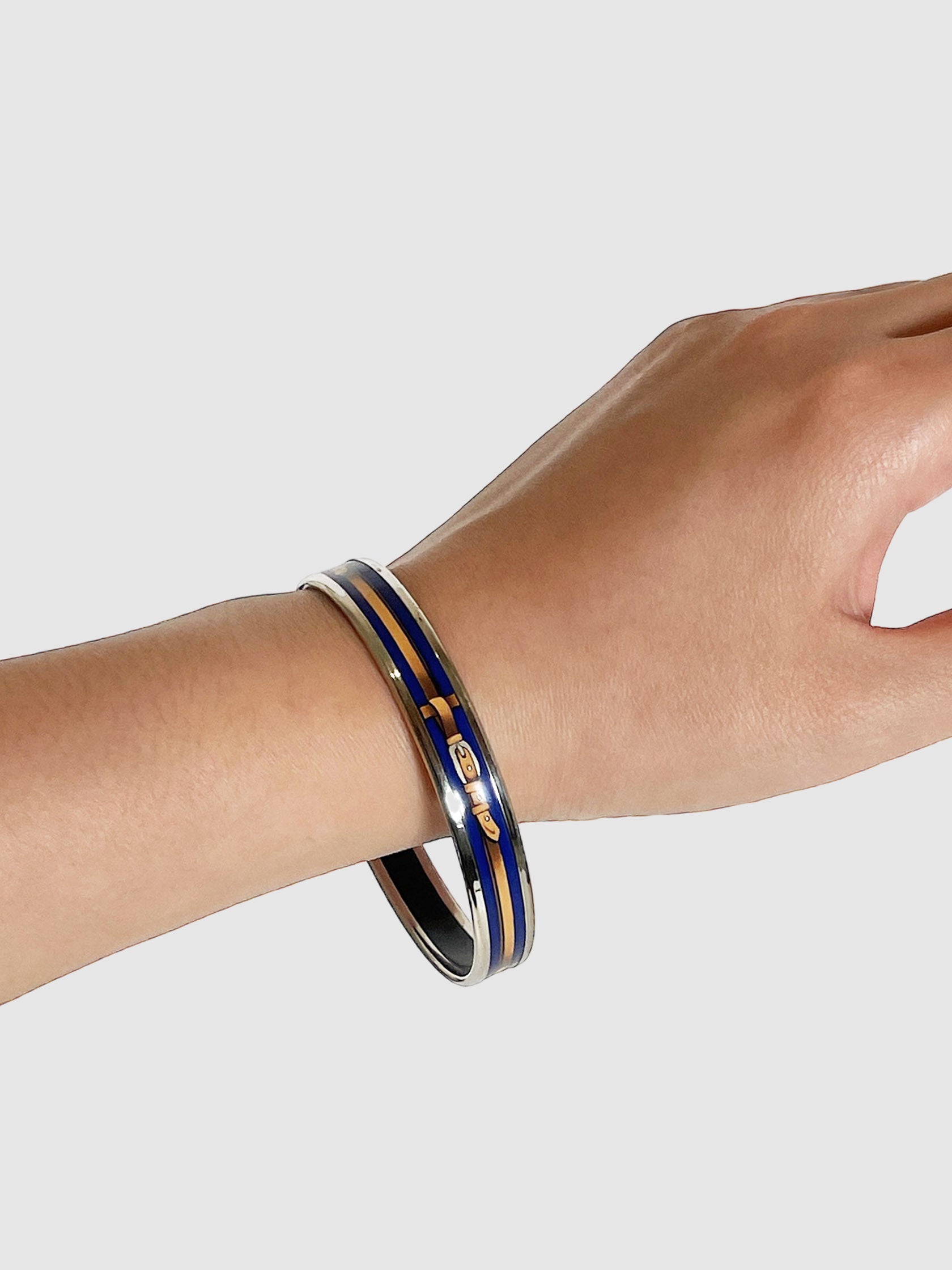 Narrow Enamel Bangle Bracelet