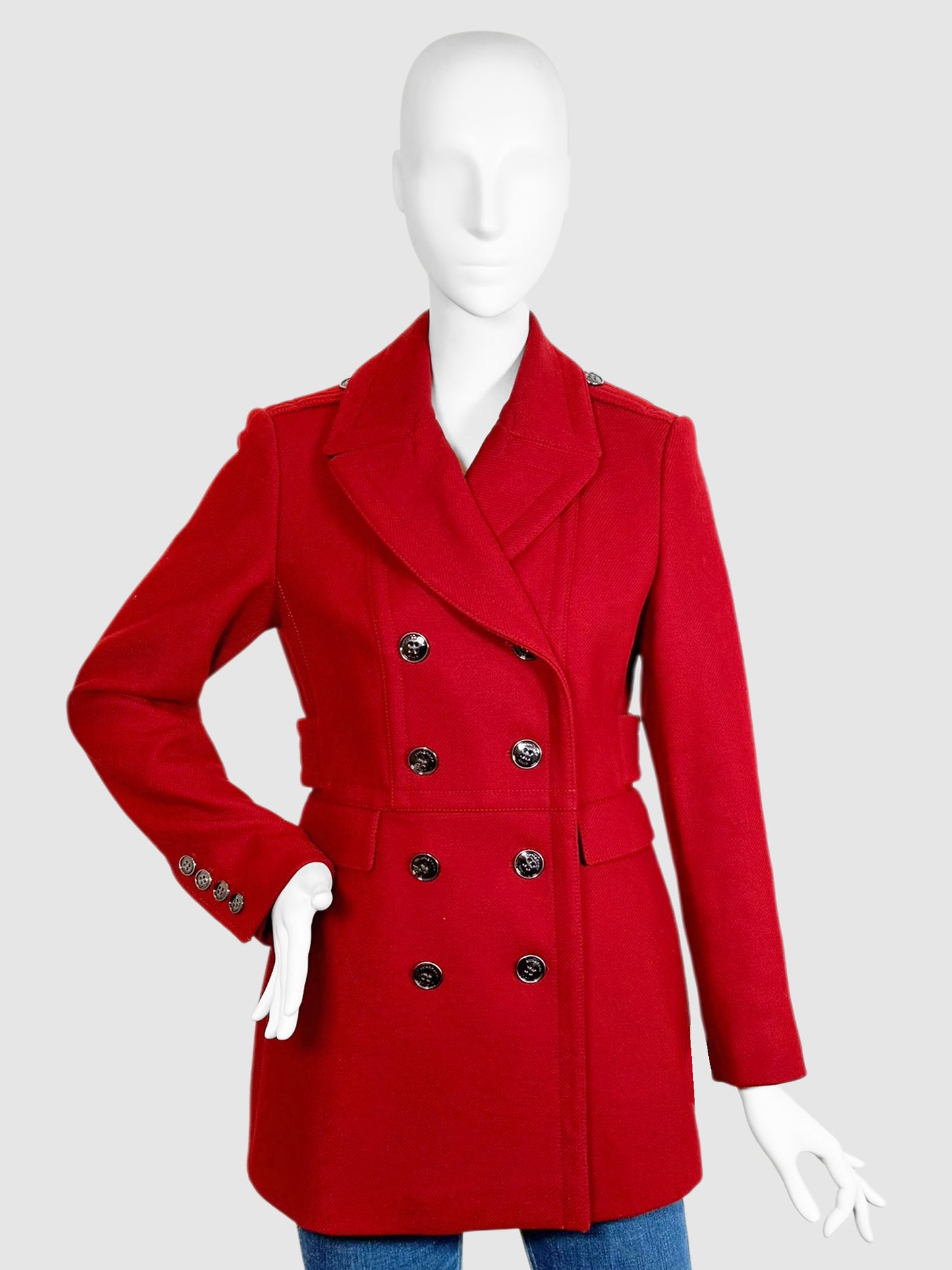 Wool Double-Breasted Coat - Size 6