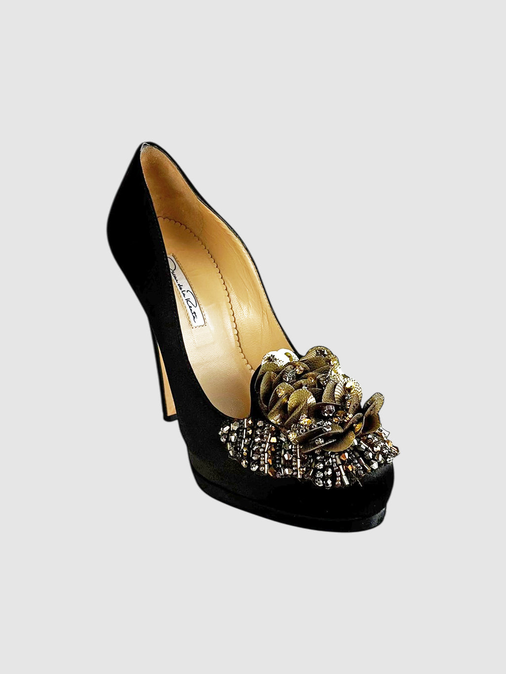 Bead and Rhinestone Embellished Pumps - Size 37