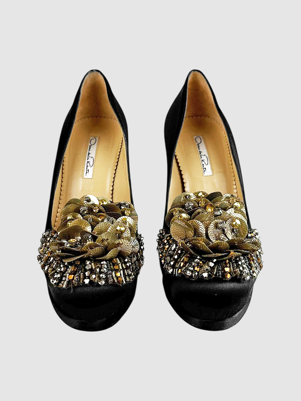 Bead and Rhinestone Embellished Pumps - Size 37
