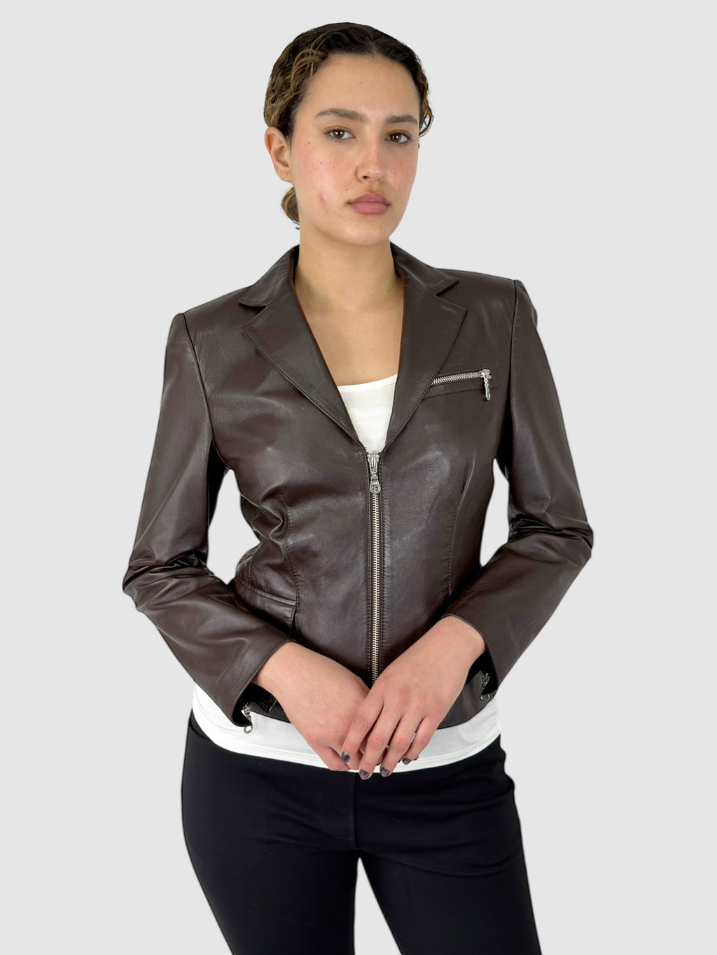 Leather Zip-Up Jacket