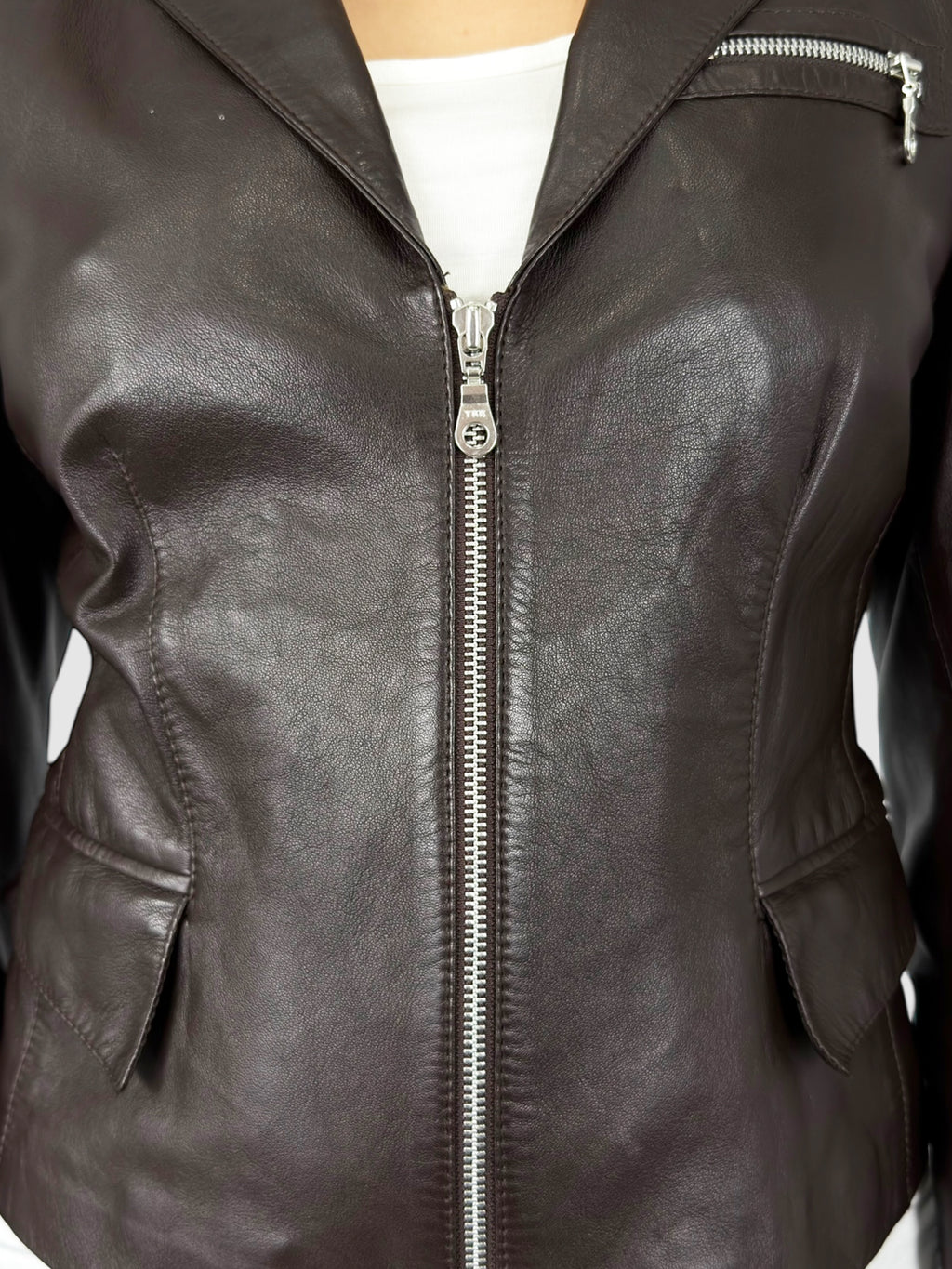 Leather Zip-Up Jacket