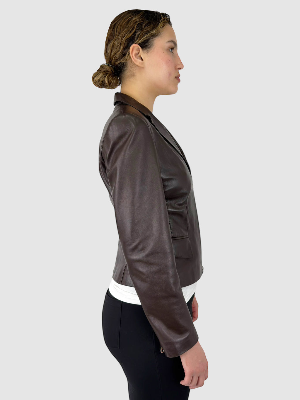 Leather Zip-Up Jacket