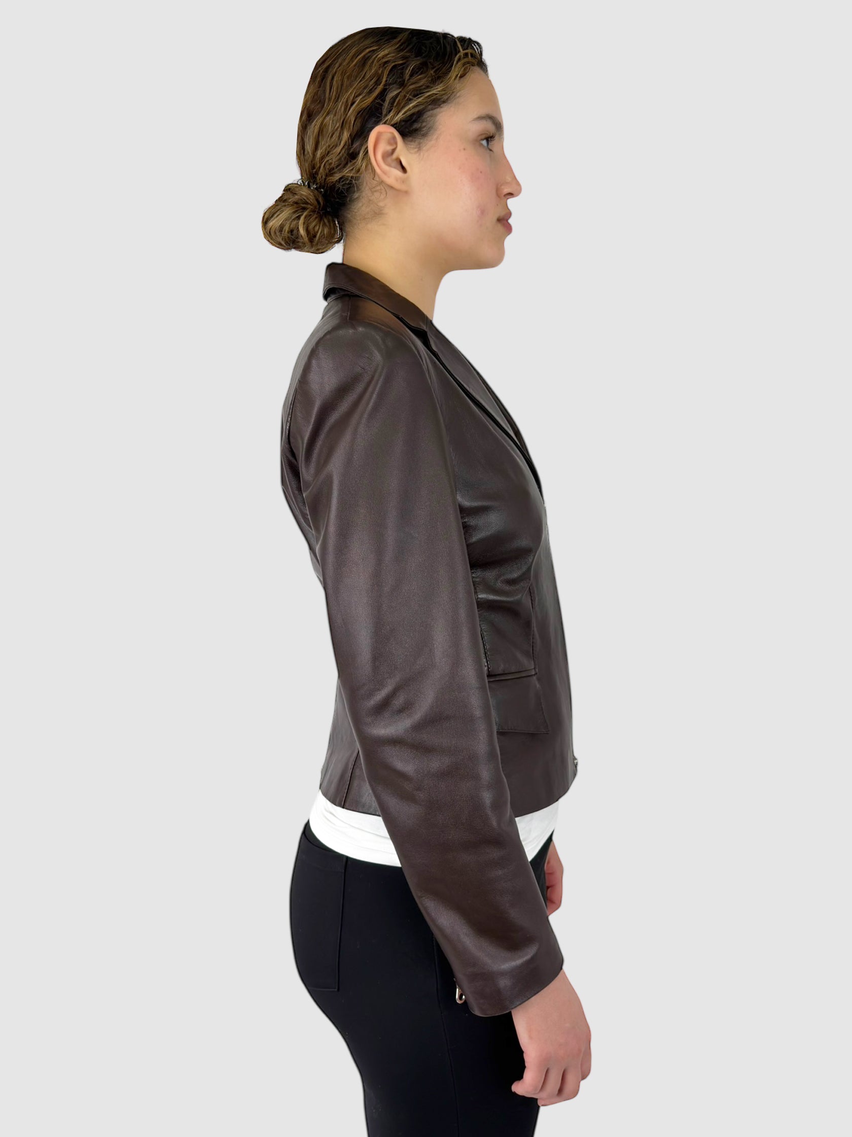 Leather Zip-Up Jacket