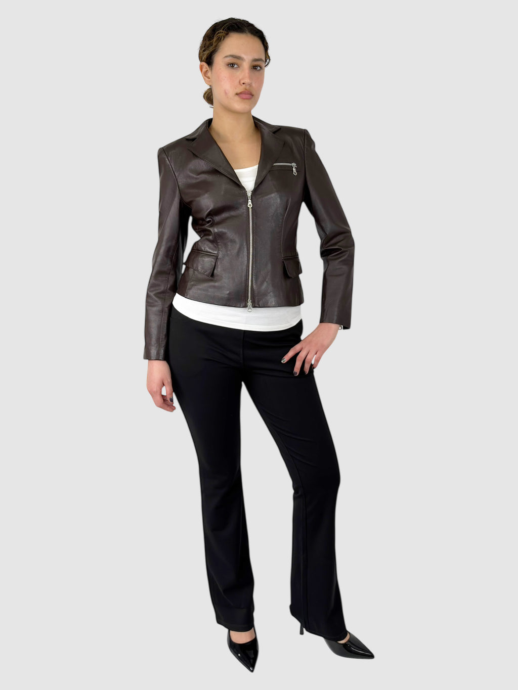 Leather Zip-Up Jacket