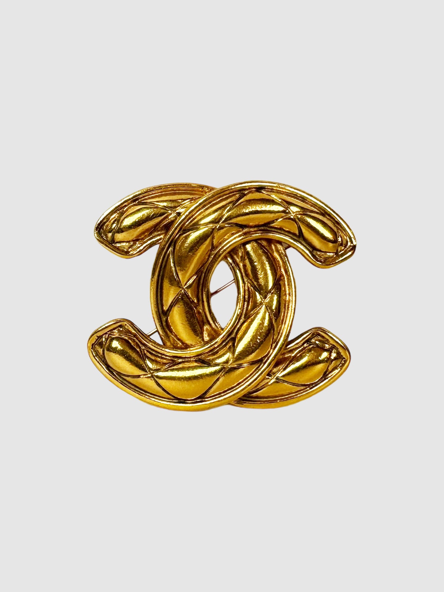 Chanel 1990-2000s CC Matelasse Quilted Brooch Consignment Secondhand Designer Luxury Resale Toronto Trendy