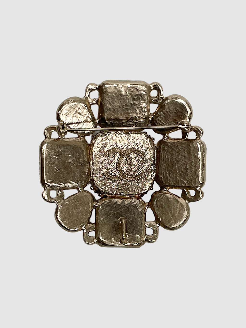 Gripoix Glitter Poured Glass CC Brooch