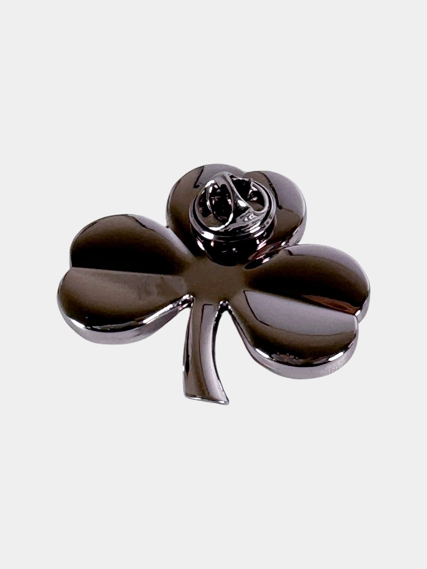 Metal Three Leaf Clover CC Brooch