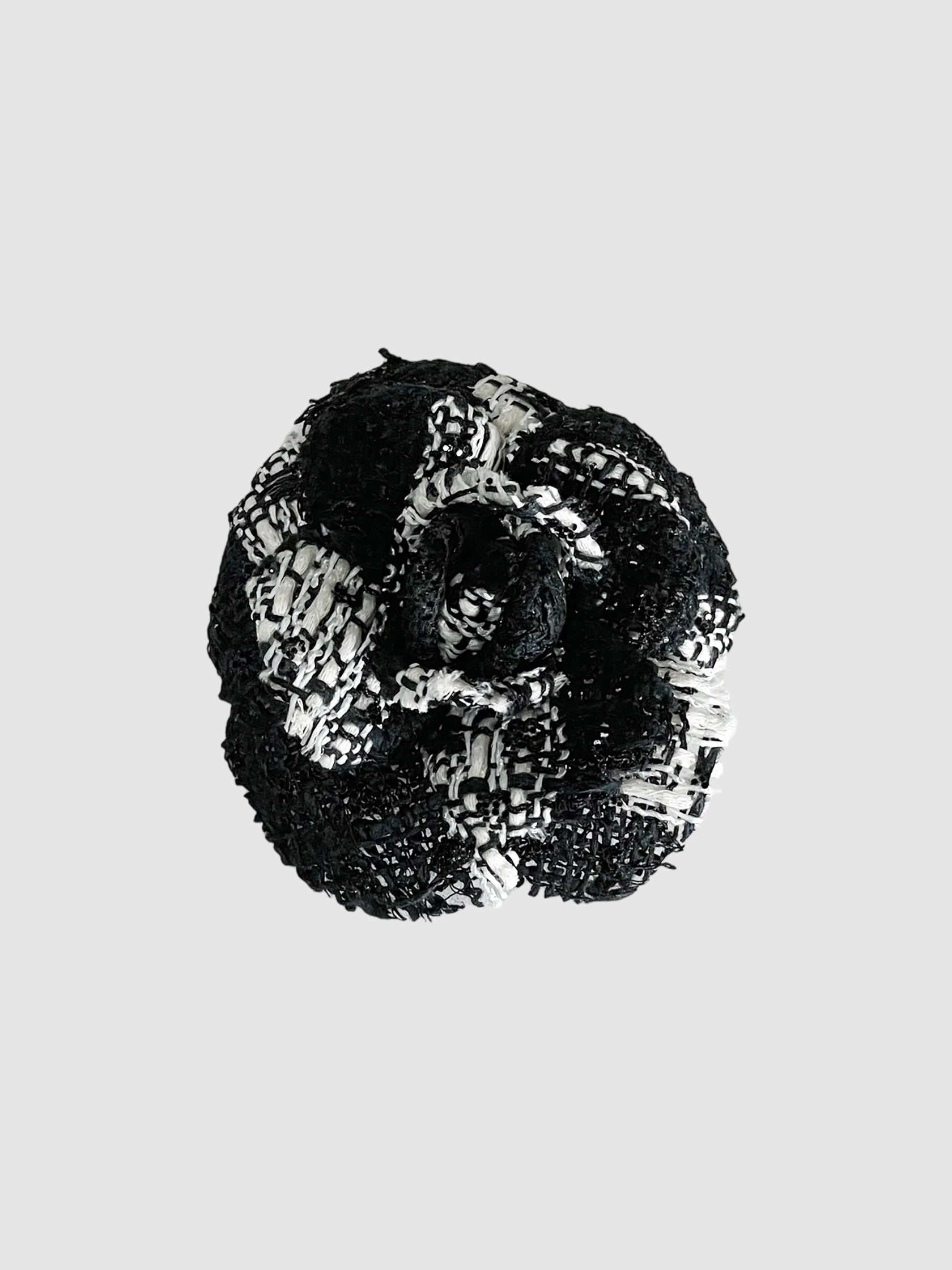 Tweed Camellia Brooch