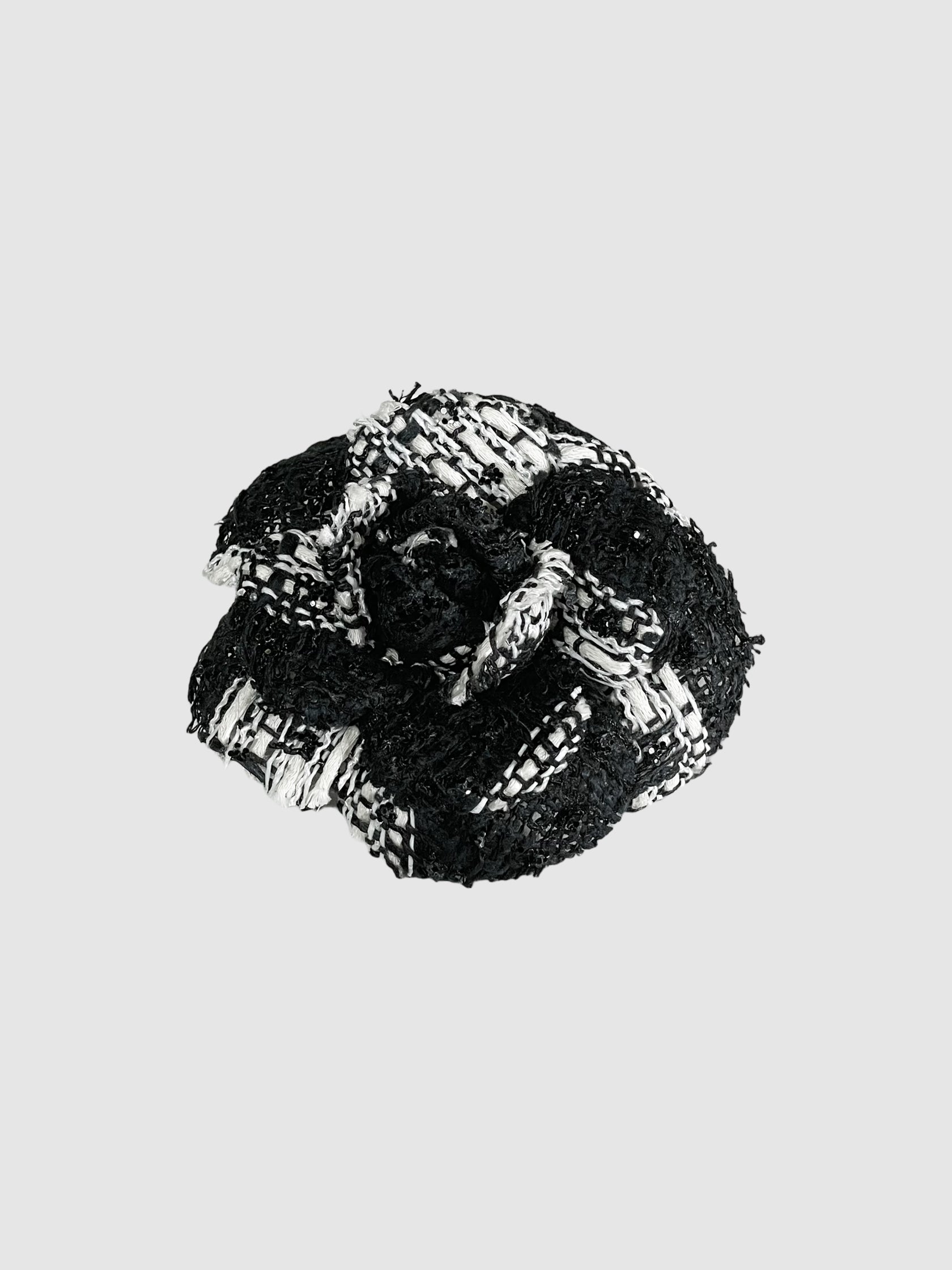Tweed Camellia Brooch