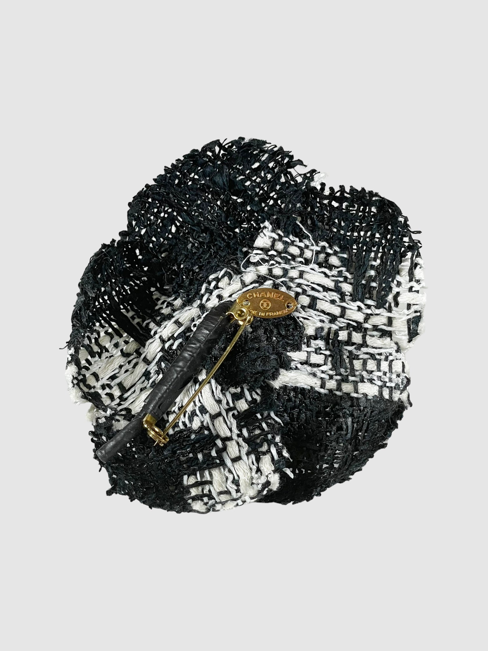 Tweed Camellia Brooch