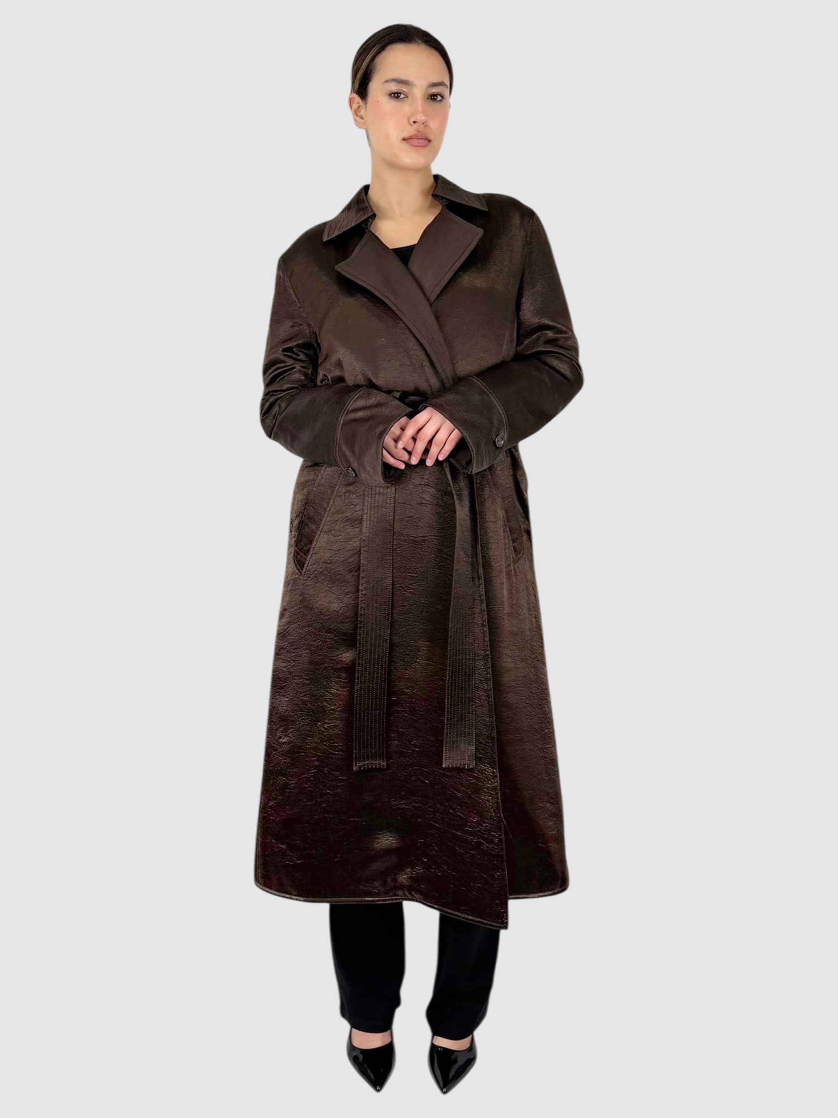 Satin Belted Trench Coat