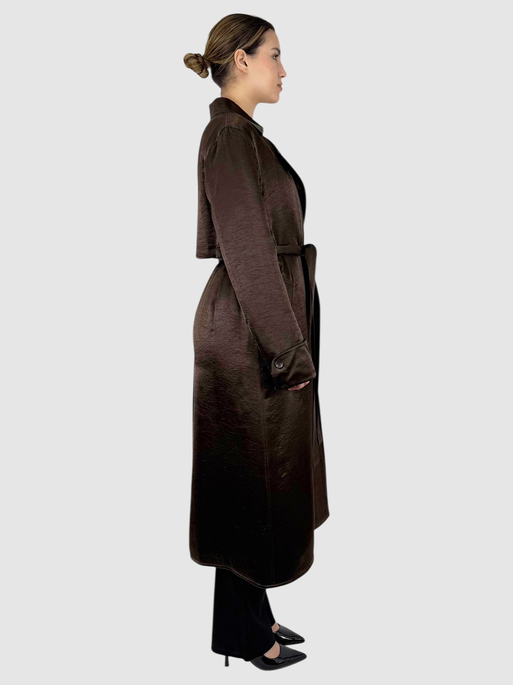 Satin Belted Trench Coat