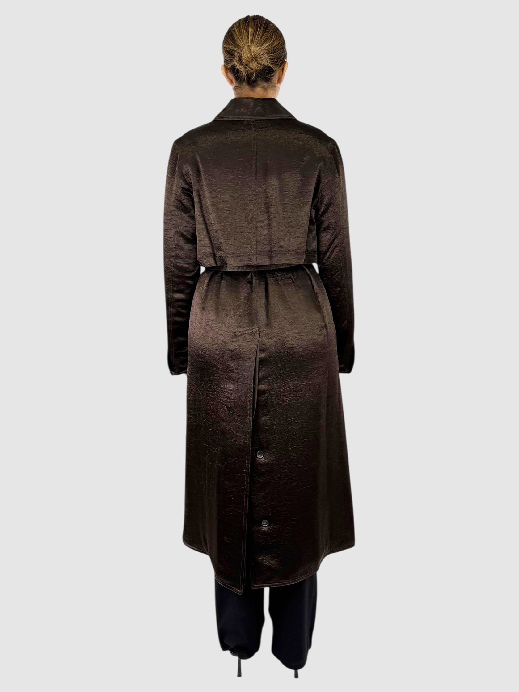 Satin Belted Trench Coat