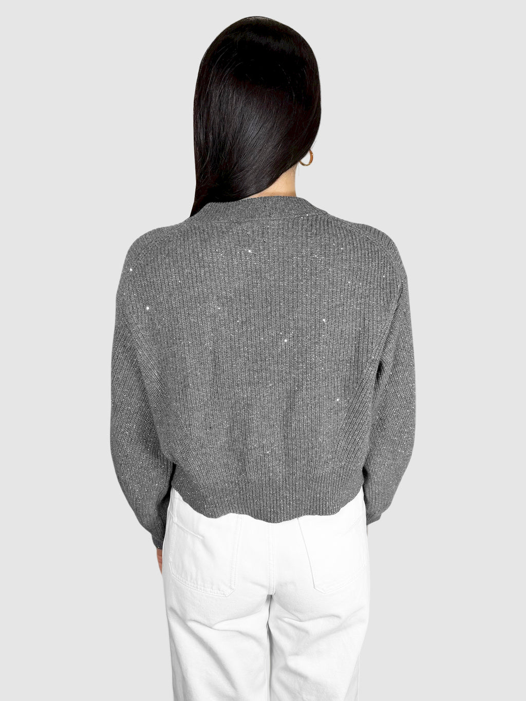 Metallic Cropped Sweater