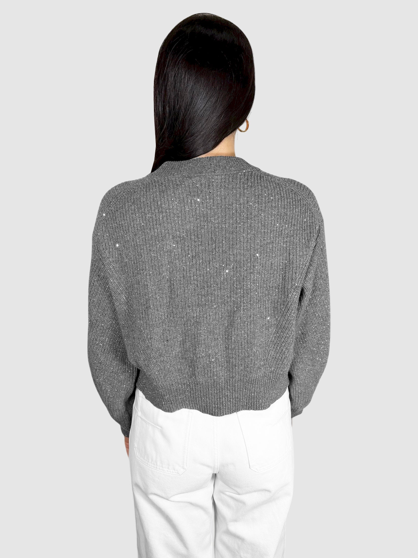 Metallic Cropped Sweater