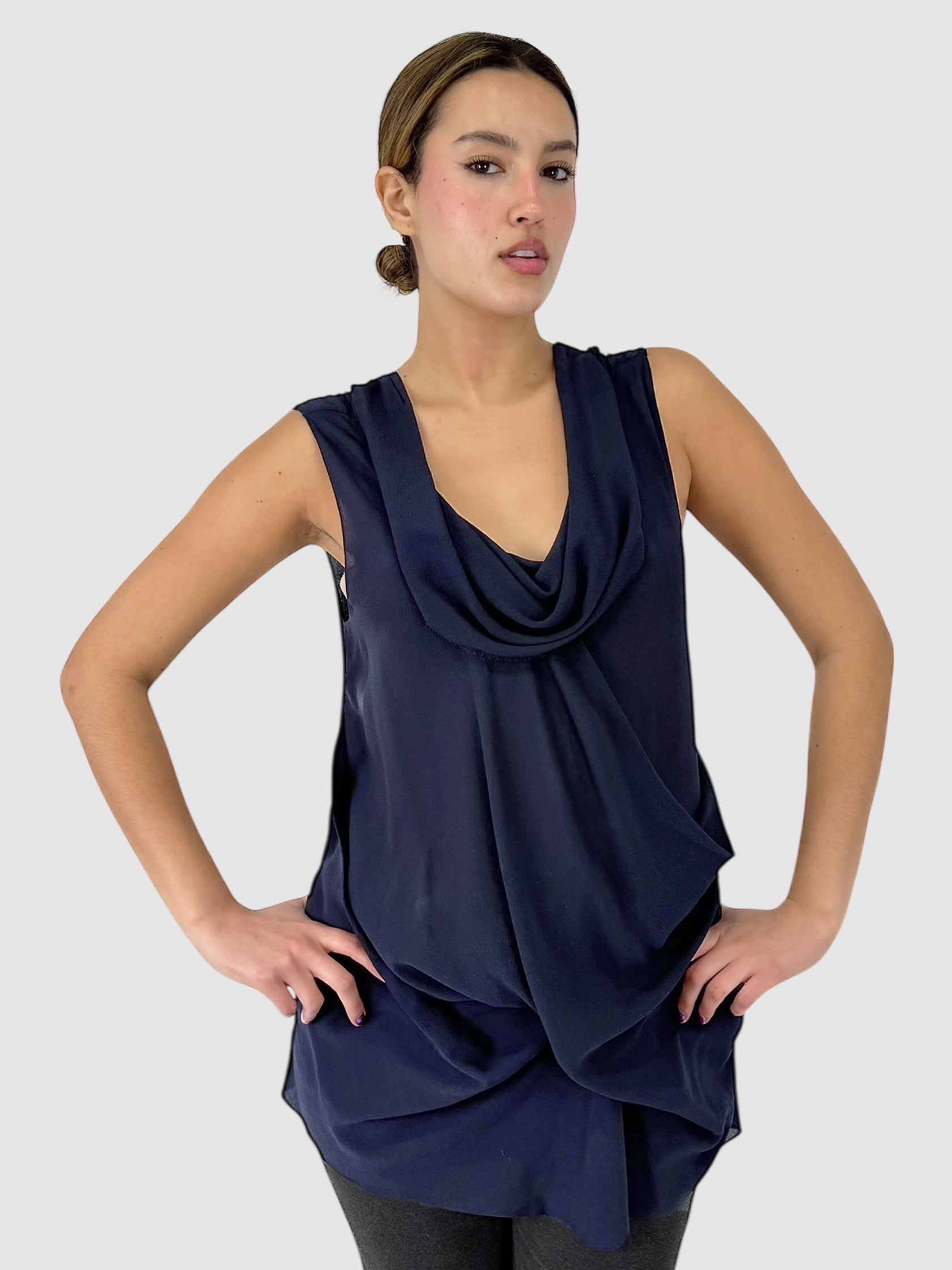 Draped Silk Top