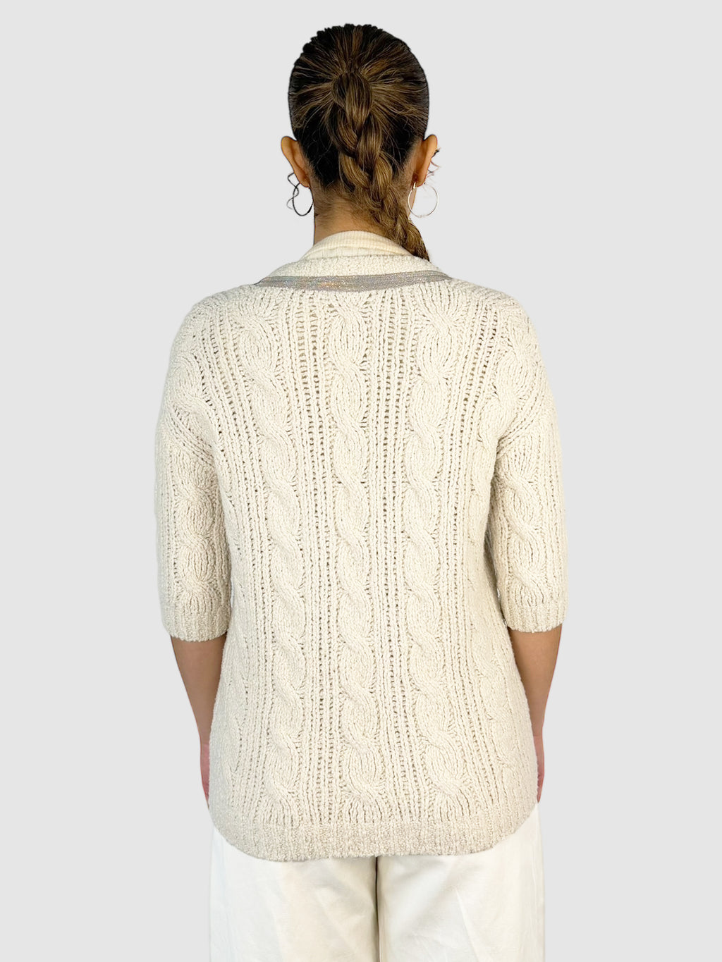 Monili Trim Wool Cardigan