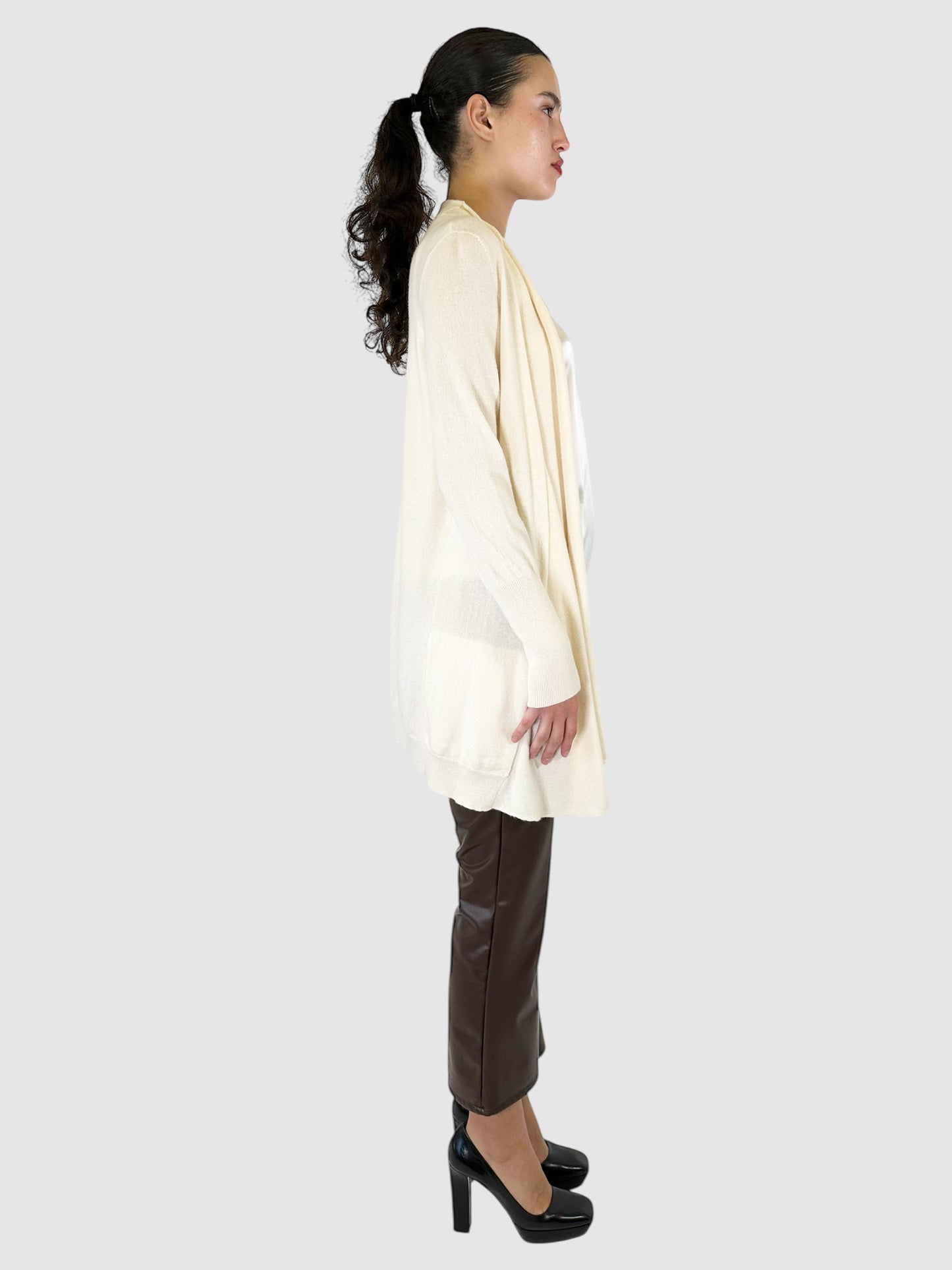 Open Front Long-Sleeve Cardigan - Size L