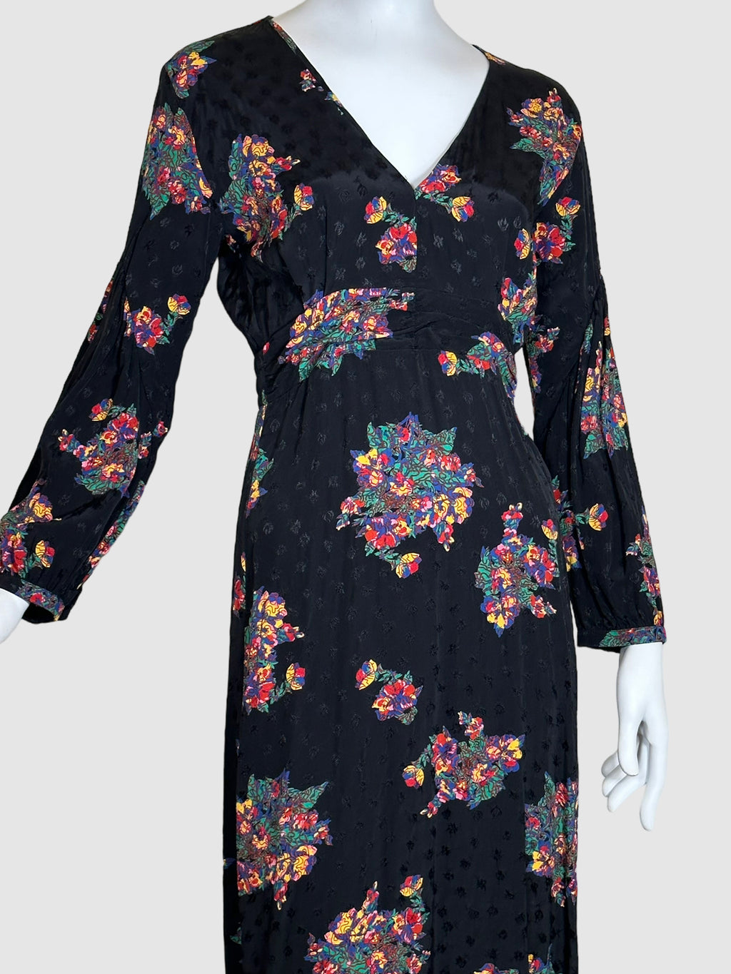 Ba&Sh Floral V-Neck Dress - Size 1