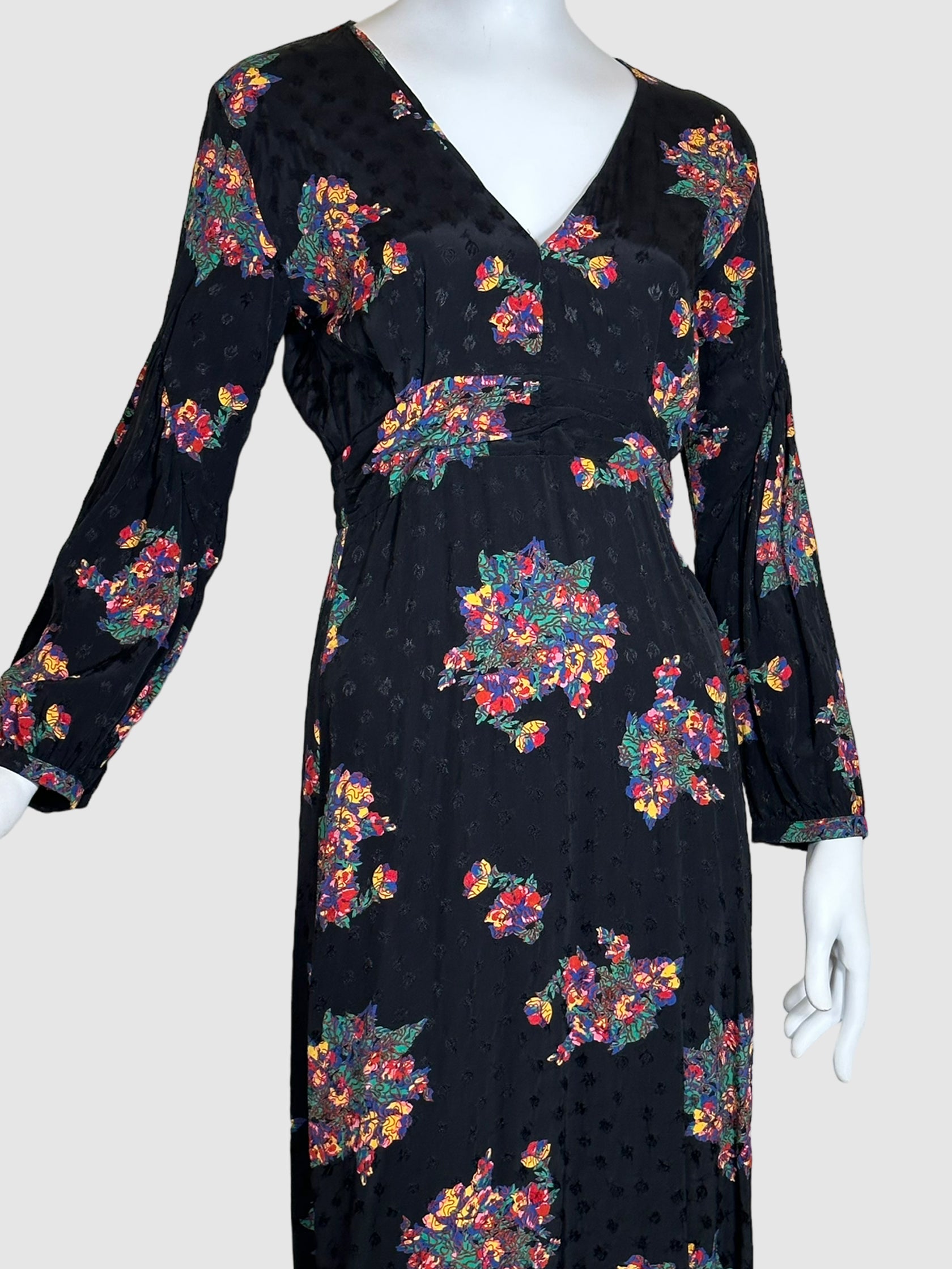 Ba&Sh Floral V-Neck Dress - Size 1