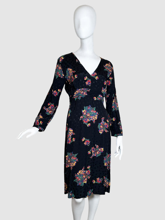Ba&Sh Floral V-Neck Dress - Size 1