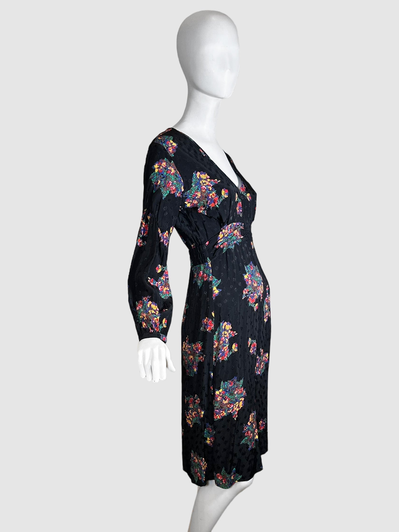 Ba&Sh Floral V-Neck Dress - Size 1