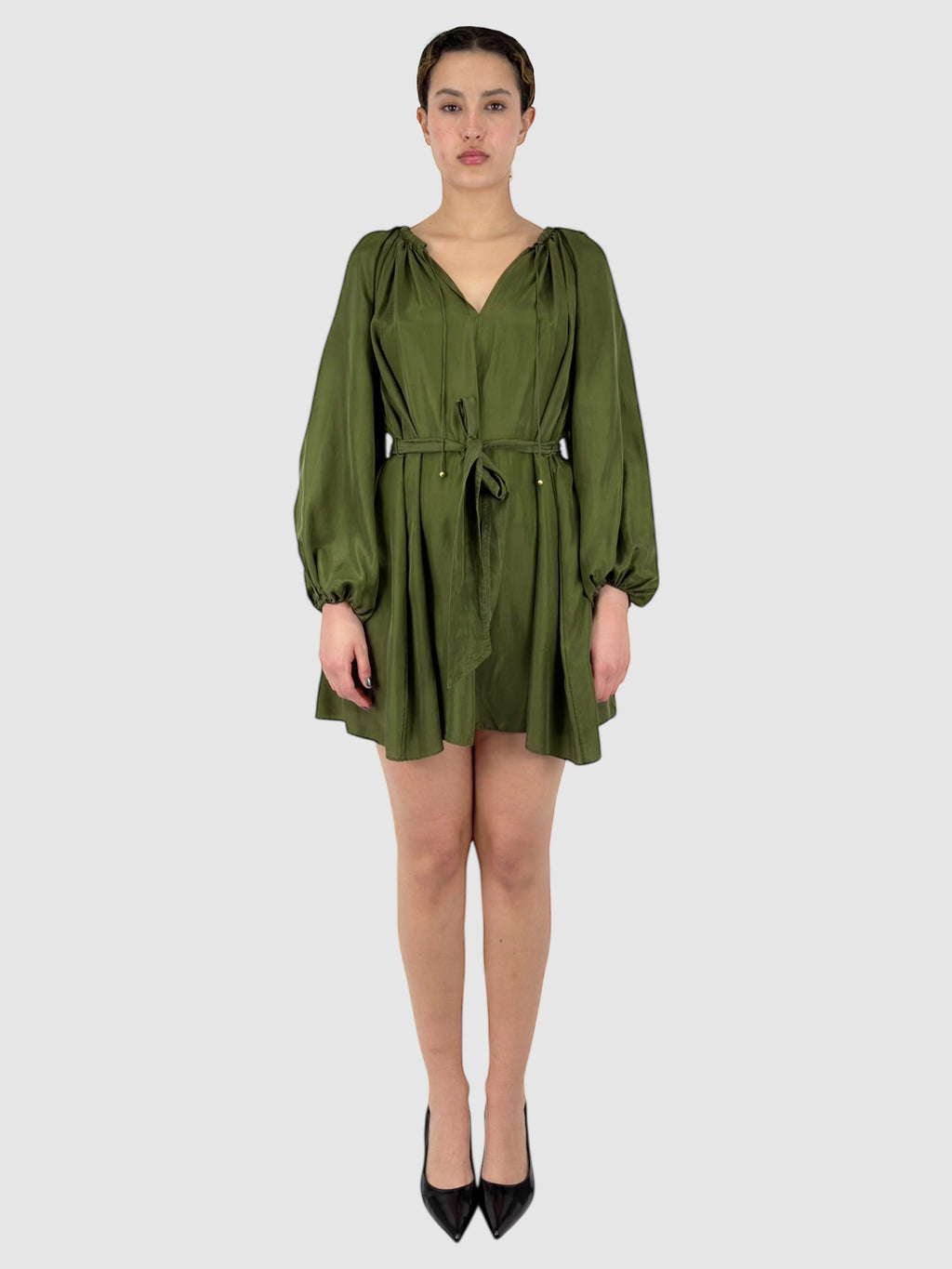 Silk Belted Dress