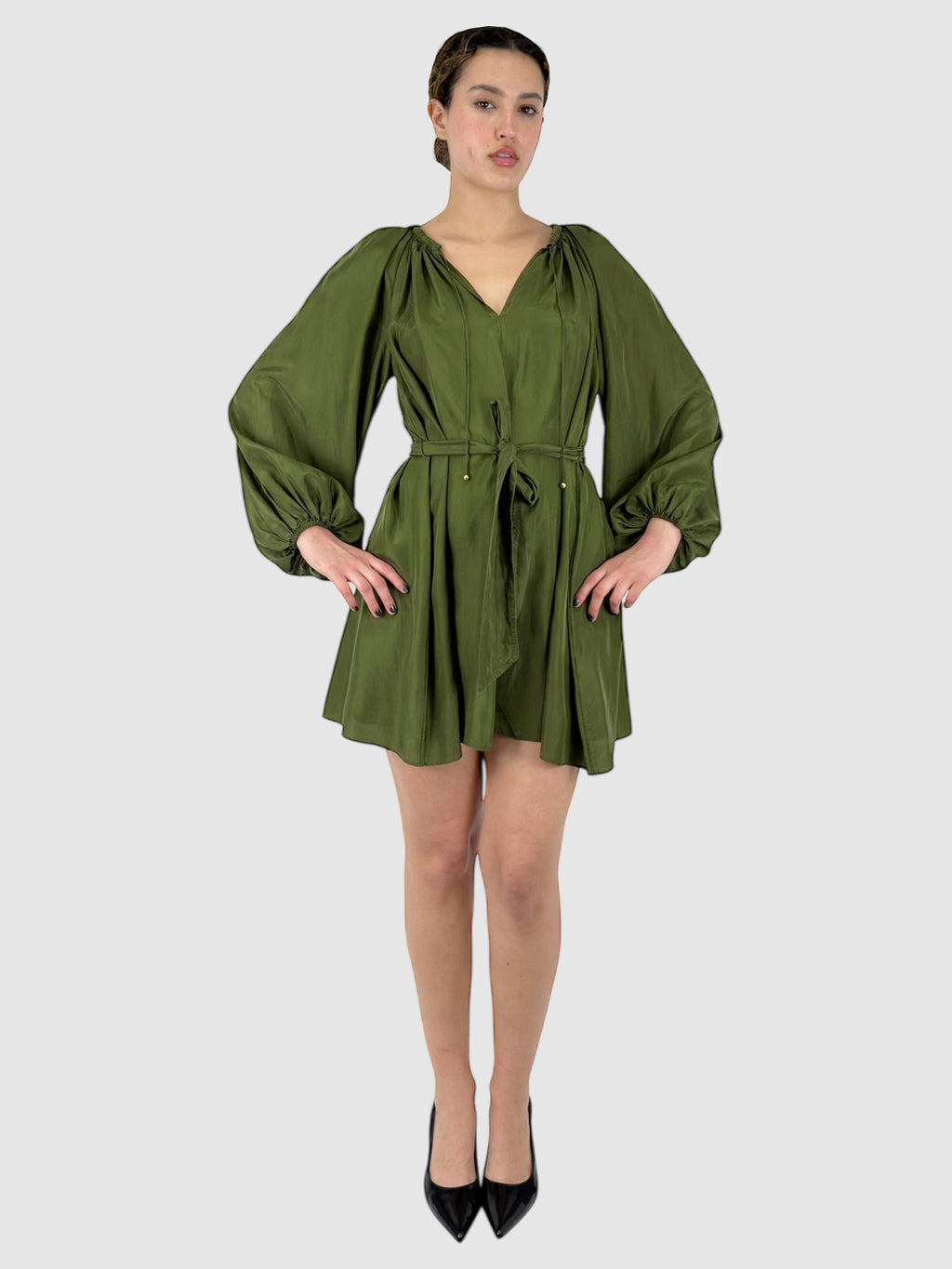 Silk Belted Dress