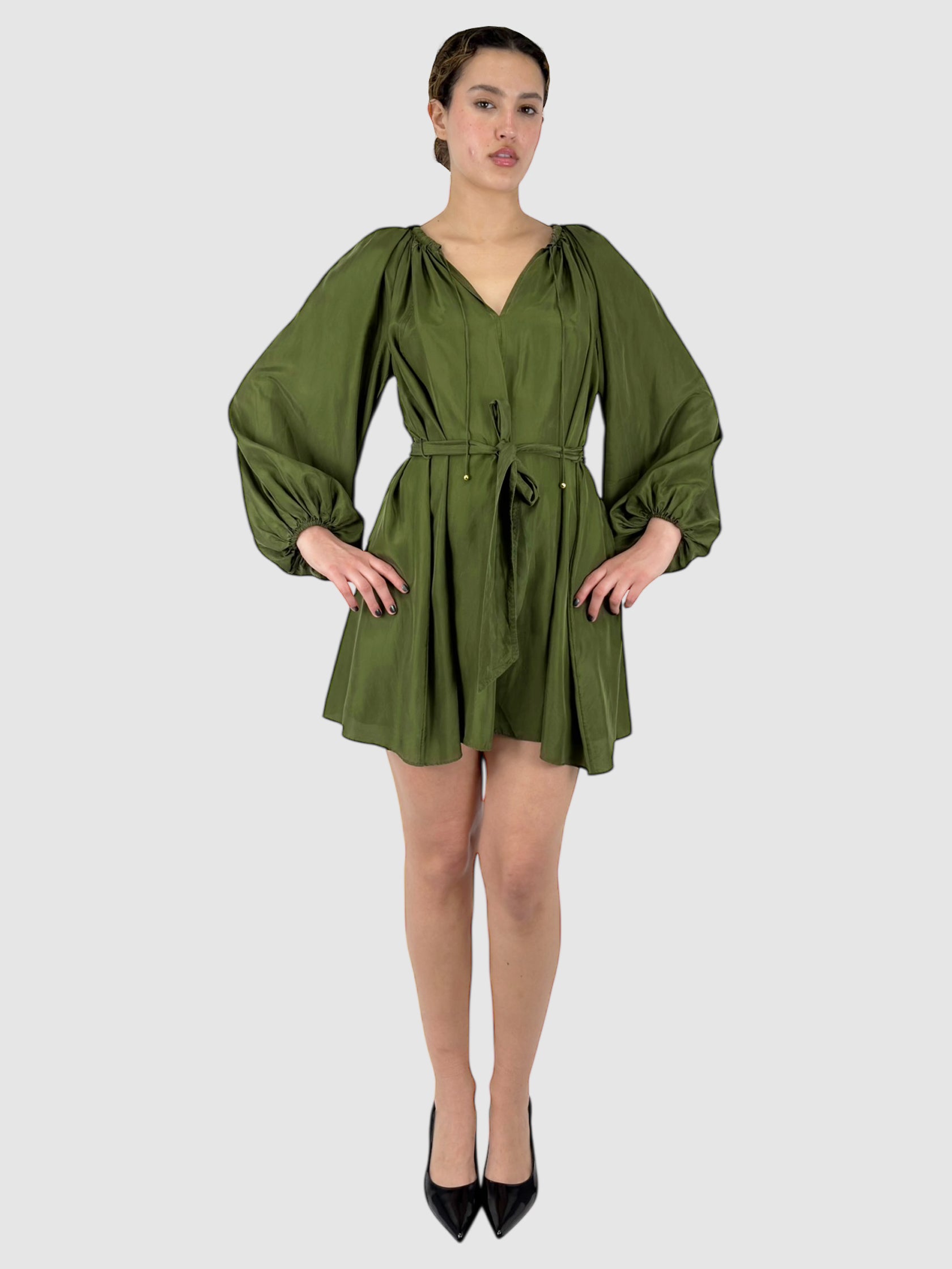 Silk Belted Dress