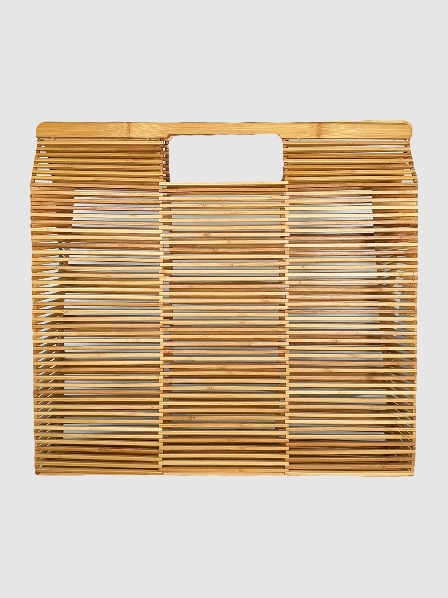 Evie Bamboo Top Handle Natural Tote Bag