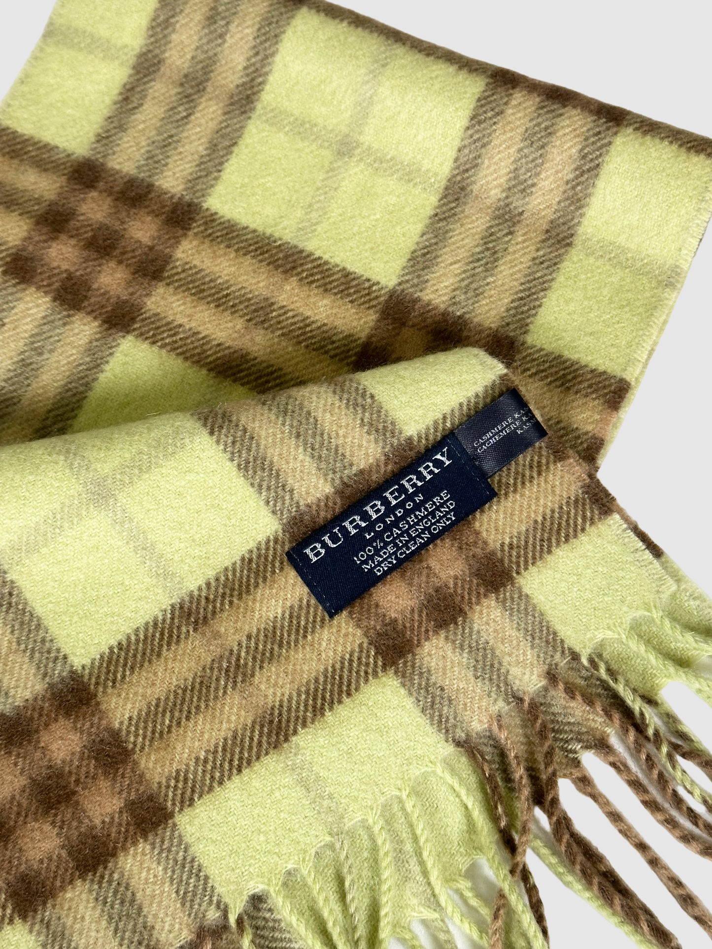 Burberry Cashmere Plaid Print Scarf