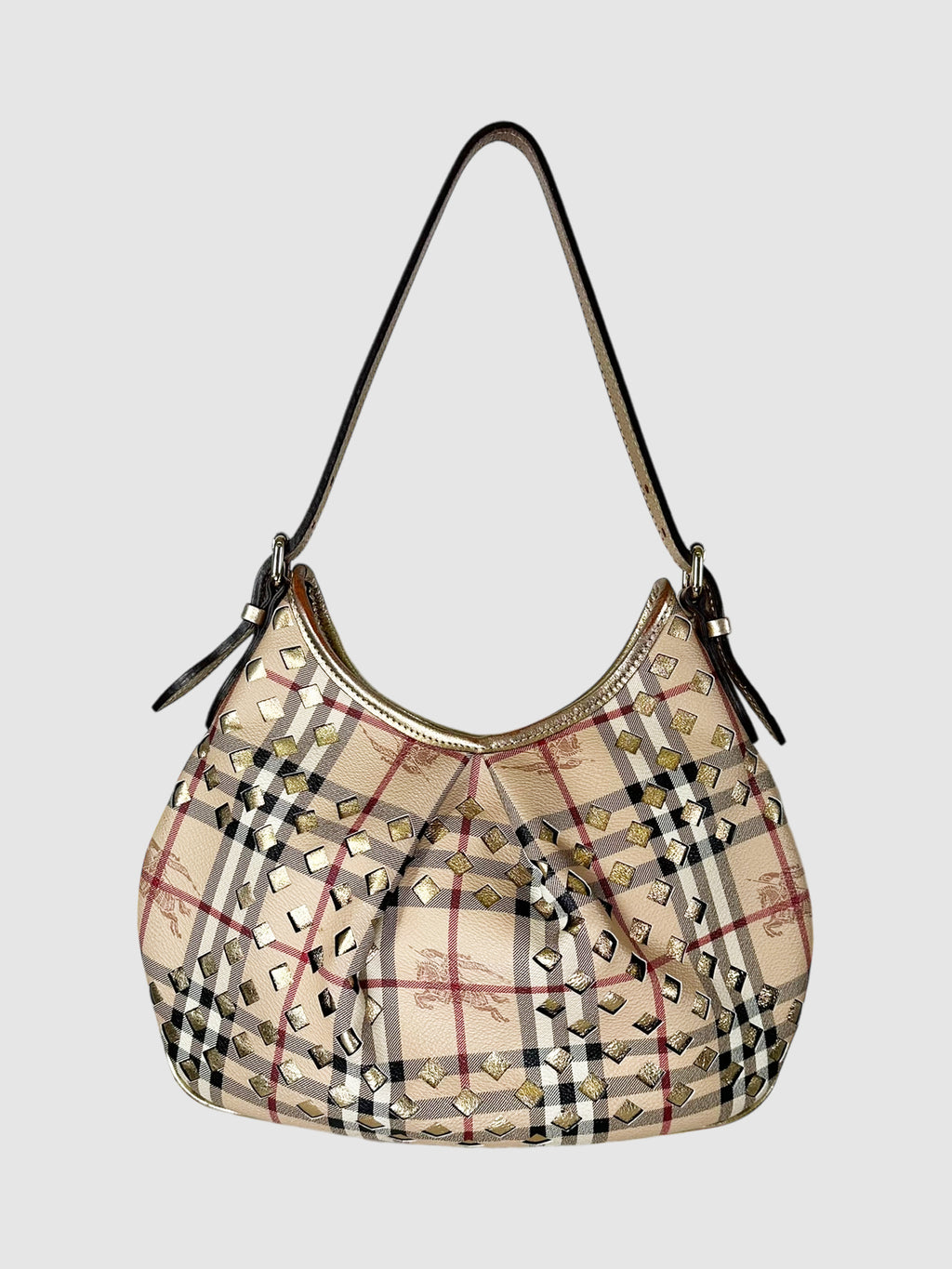 Haymarket Check Drawstring Hobo Bag