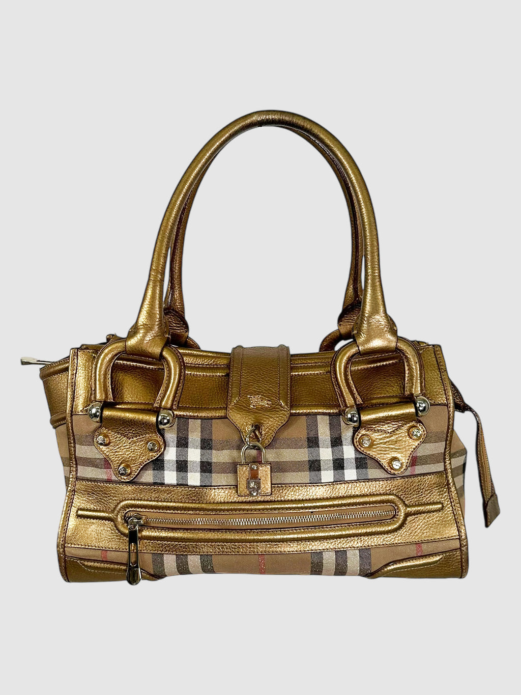 Metallic House Check Manor Tote Bag